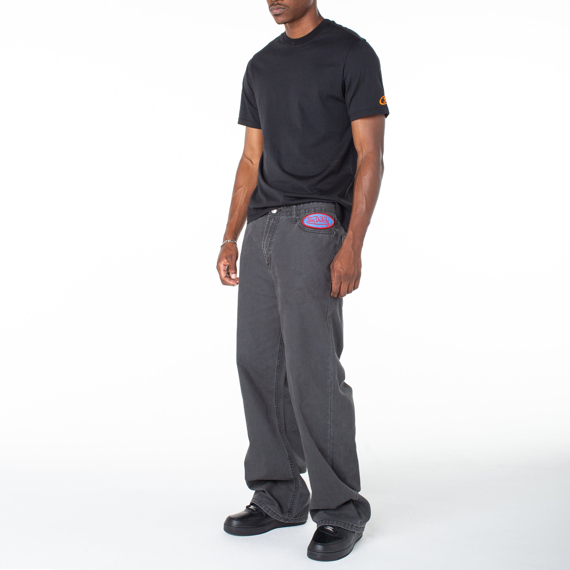 Von Dutch Men's Baggy Contrast Graphic Patch Straight Reaper Pant - Image 13