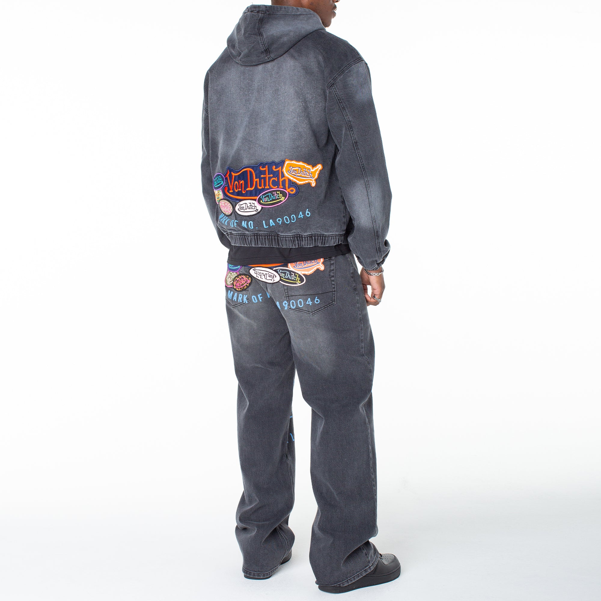 Von Dutch Men's Invader Patch Acid Zip Up Hoodie Jacket - Image 5