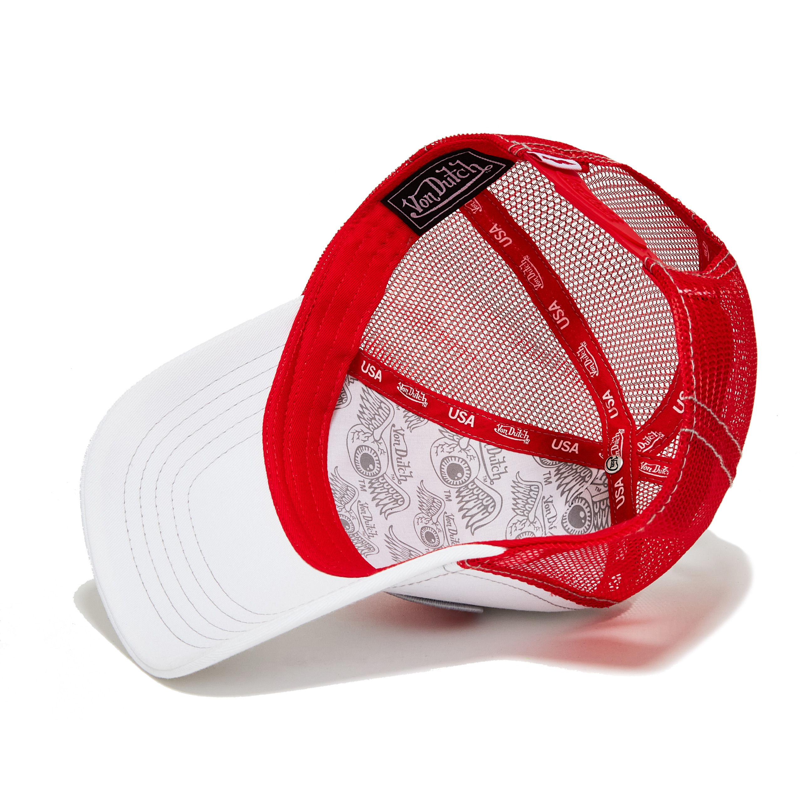 Von Dutch White & Red Trucker Hat - Image 4
