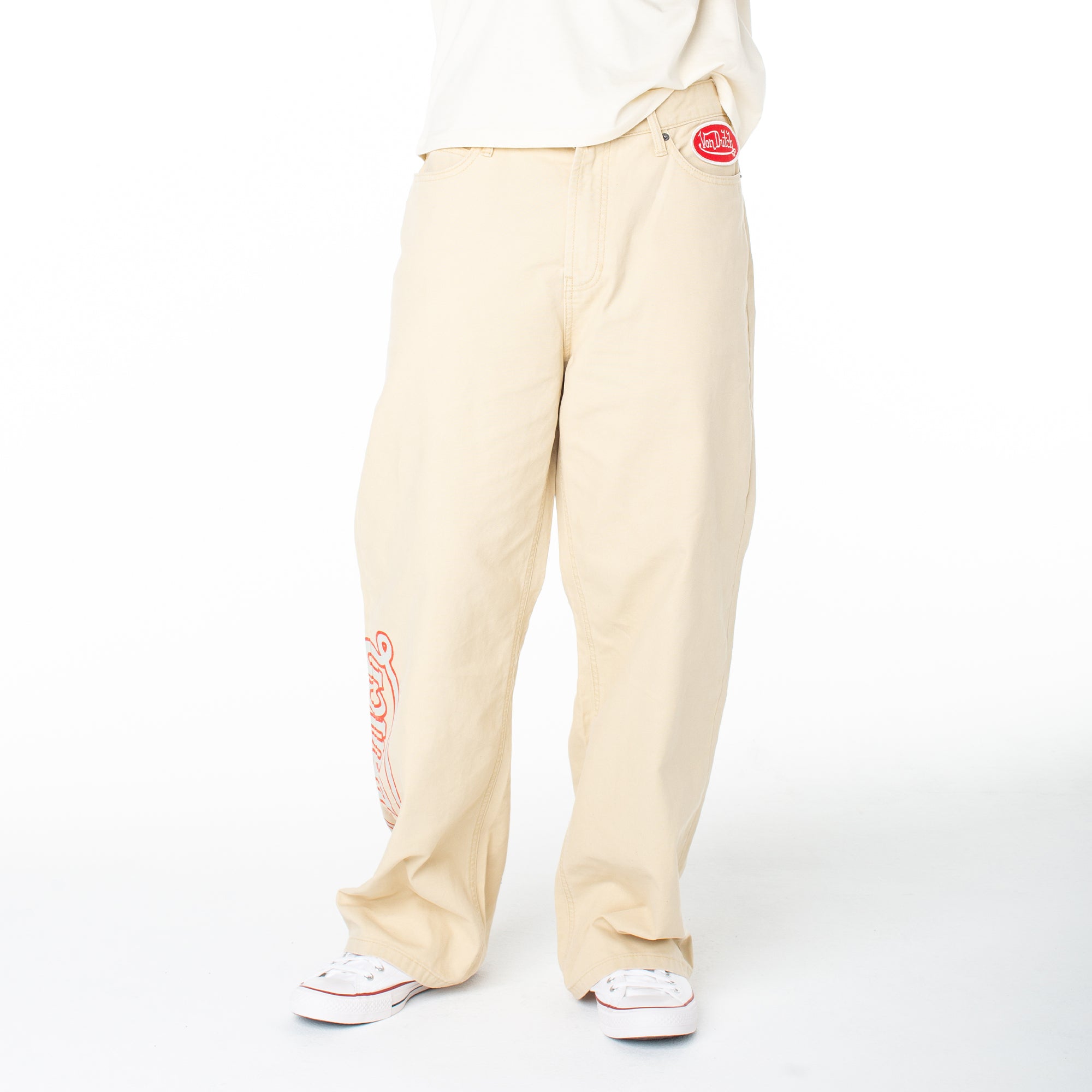 Von Dutch Men's Baggy Contrast Graphic Patch Straight Reaper Pant - Image 5