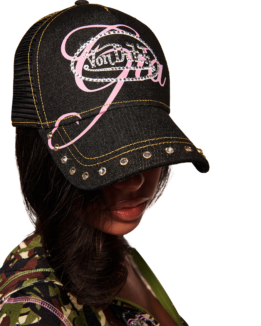 I.AM.GIA X VON DUTCH BLACK DENIM TRUCKER HAT - Image 11