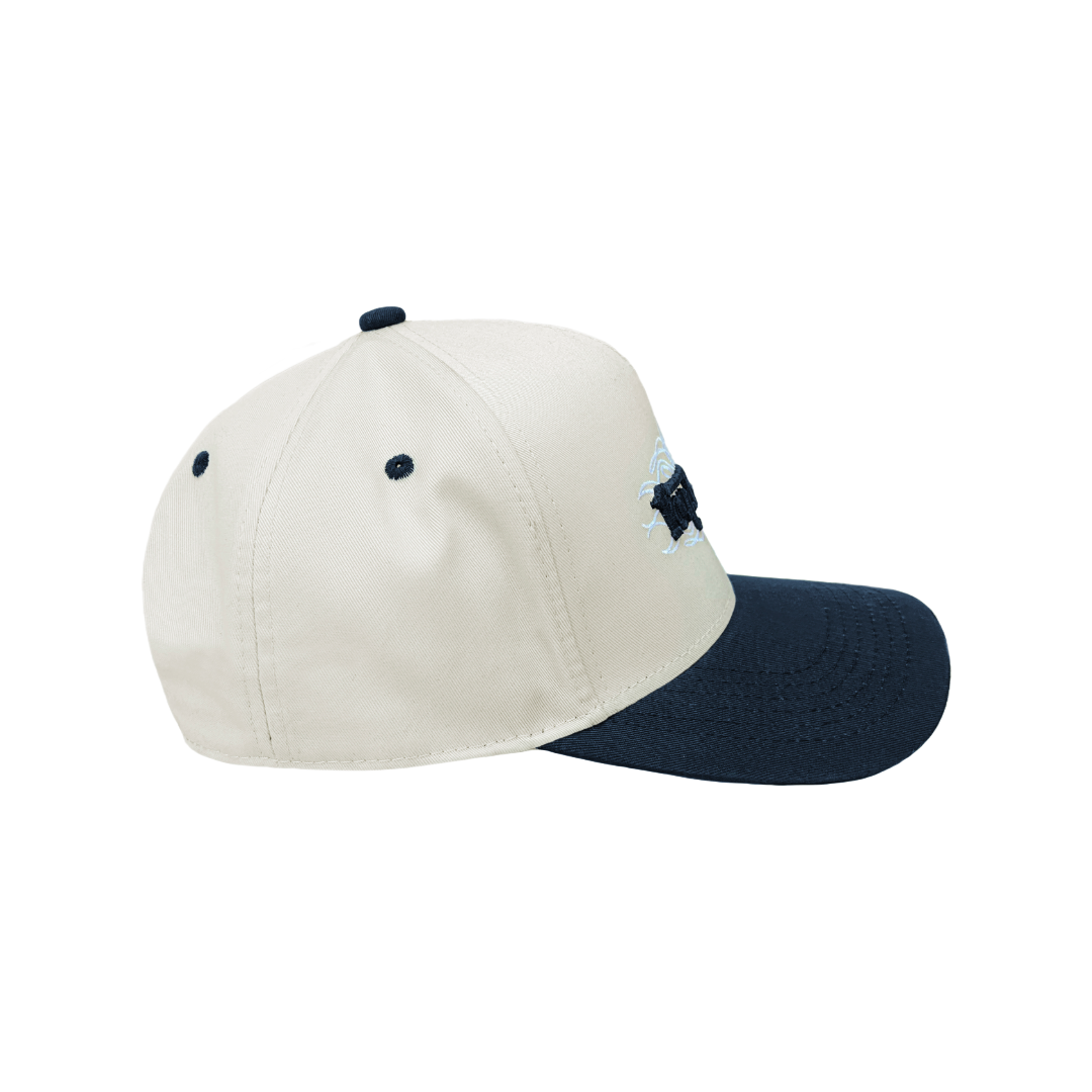 Von Dutch Cream & Blue Chopper Snapback Hat - Image 3