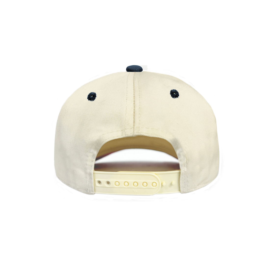 Von Dutch Cream & Blue Chopper Snapback Hat - Image 5