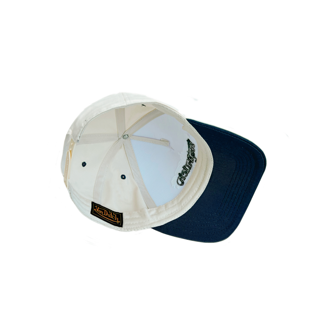 Von Dutch Cream & Blue Chopper Snapback Hat - Image 4