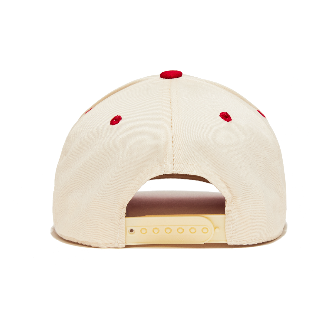 Von Dutch Cream & Red Chopper Snapback Hat - Image 3