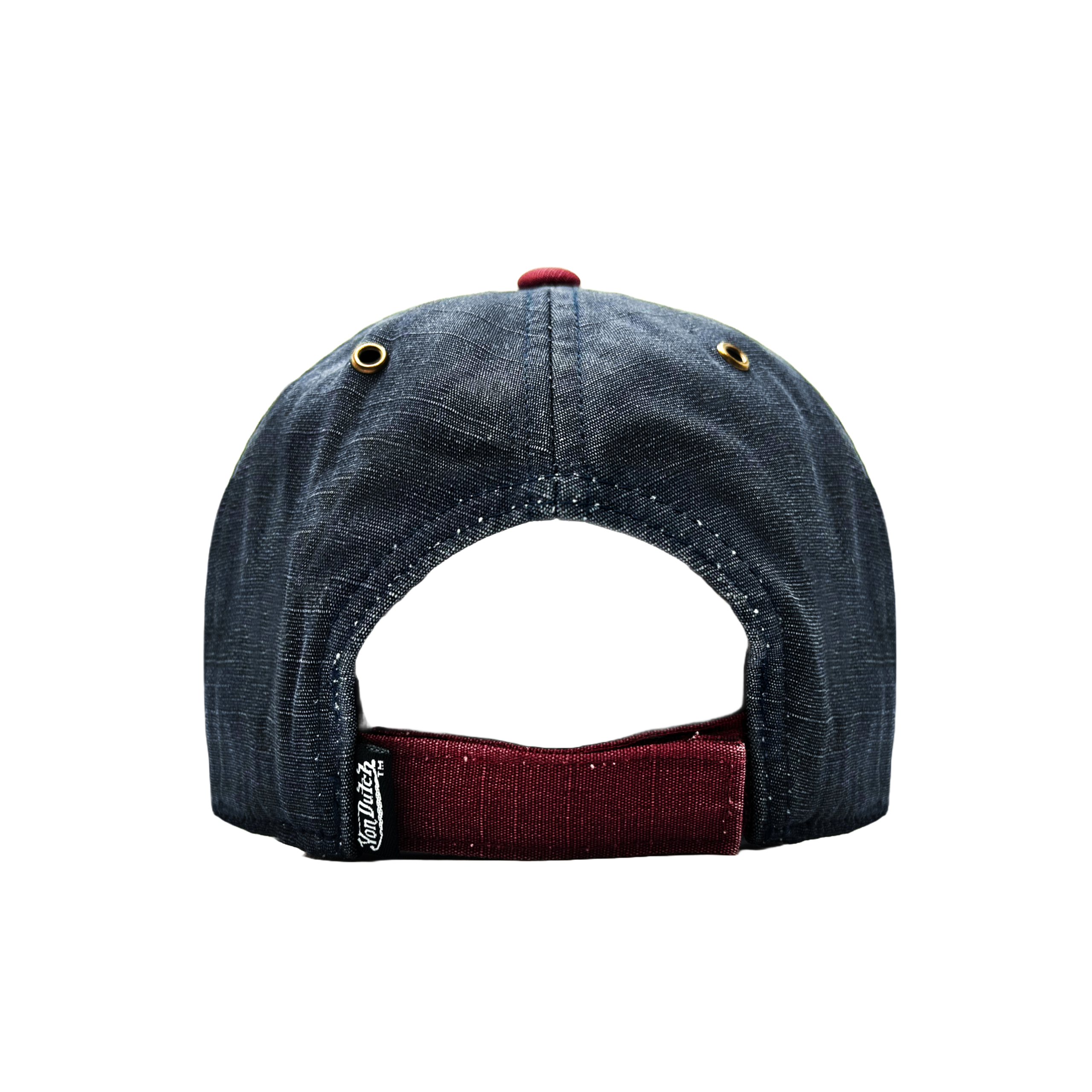 Von Dutch JACKBWR Navy & Red Distressed Strapback Hat - Image 5
