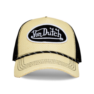Von Dutch Black Straw Trucker Hat