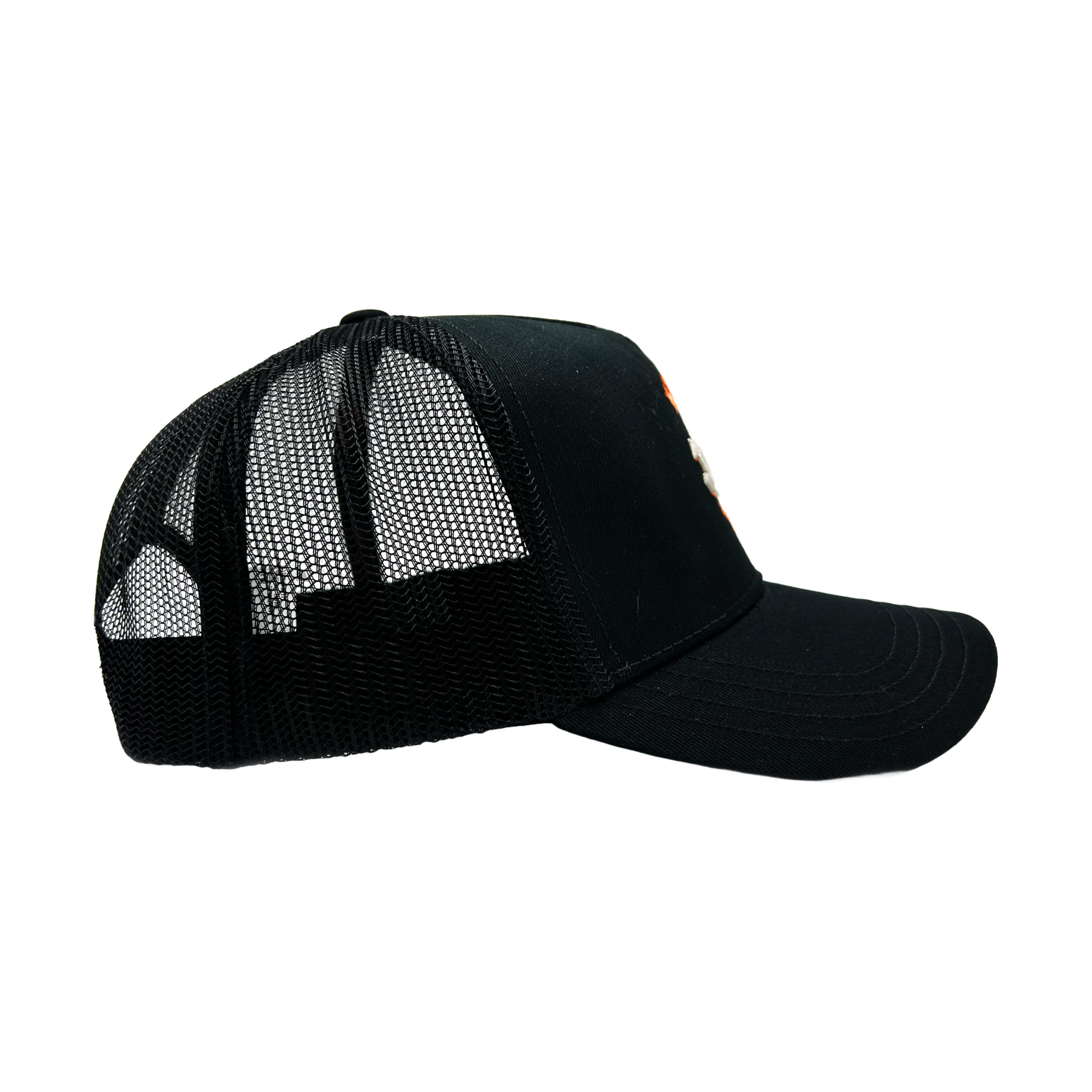 Von Dutch Black & Orange Kustom Classics Logo Trucker Hat - Image 3