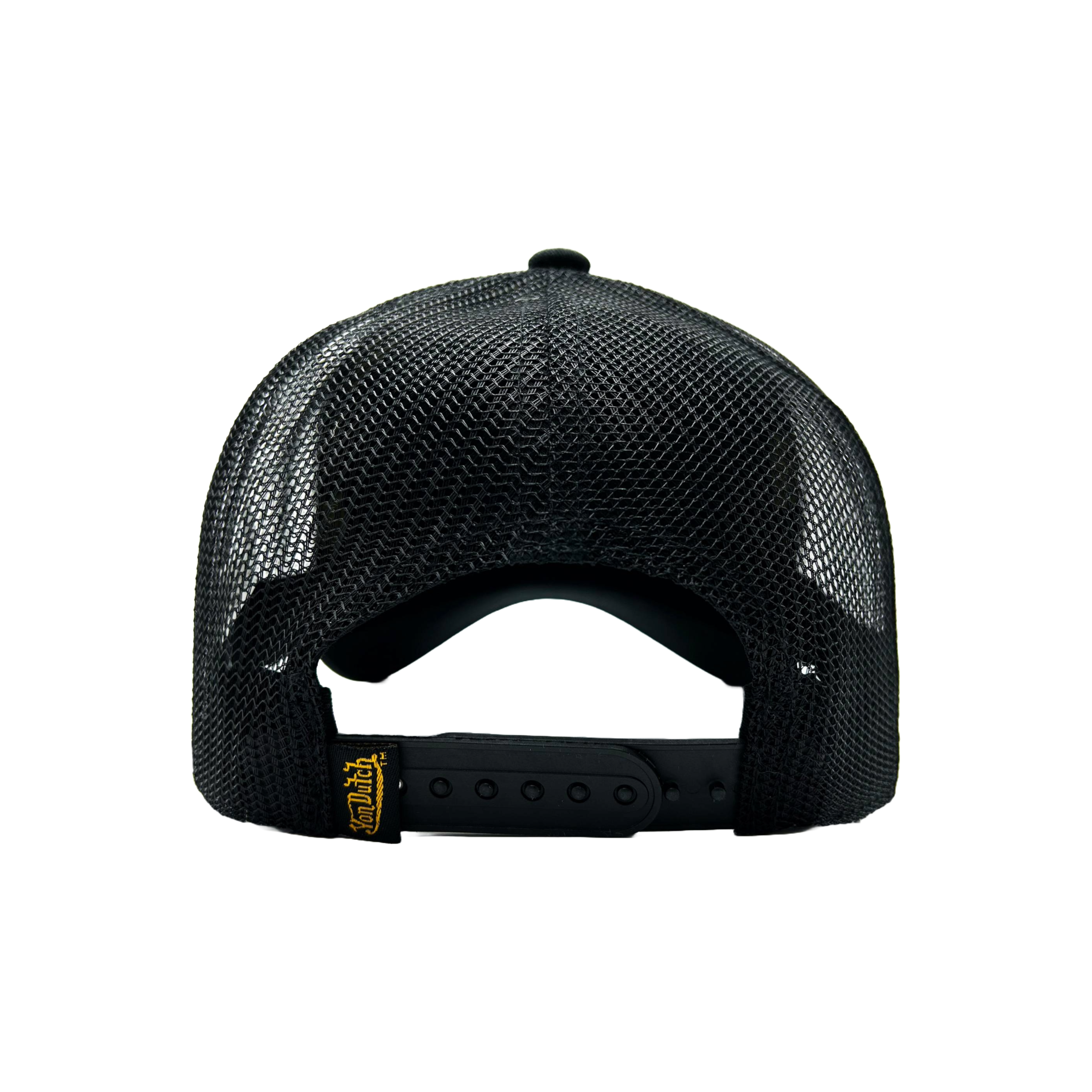 Von Dutch Black & Yellow Motorcyles Patch Trucker Hat - Image 4