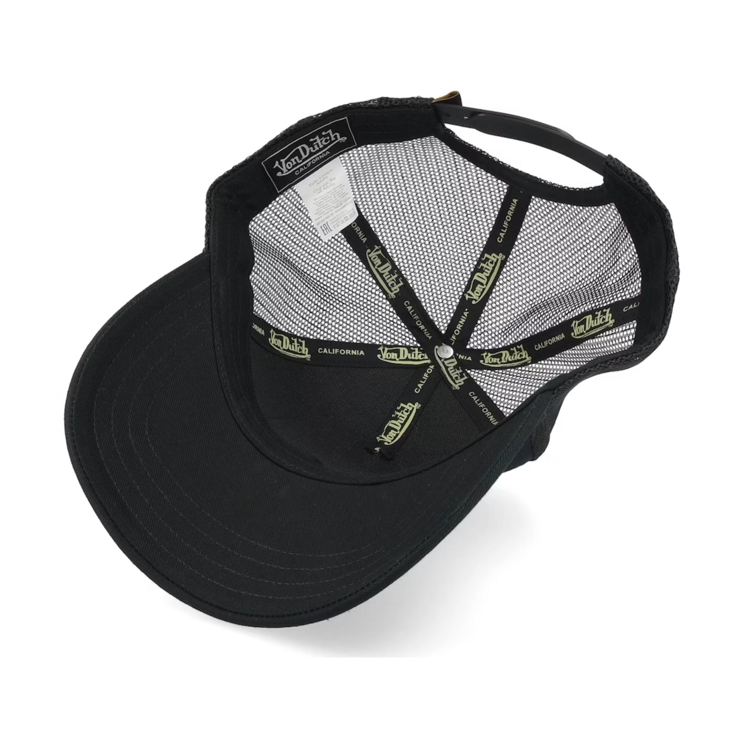 Von Dutch Black & Yellow Motorcyles Patch Trucker Hat - Image 5