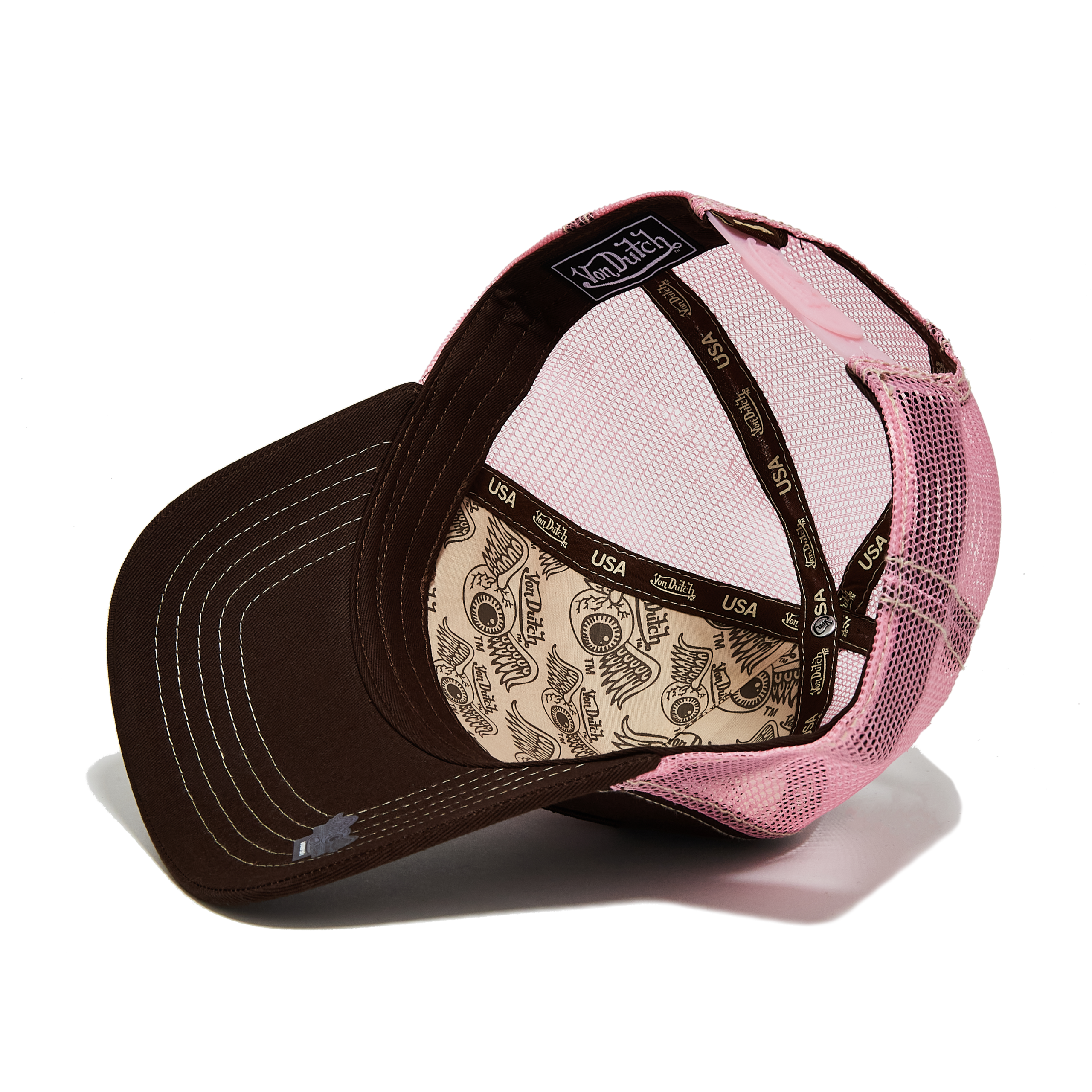 Von Dutch Brown & Pink Classic Trucker Hat - Image 4