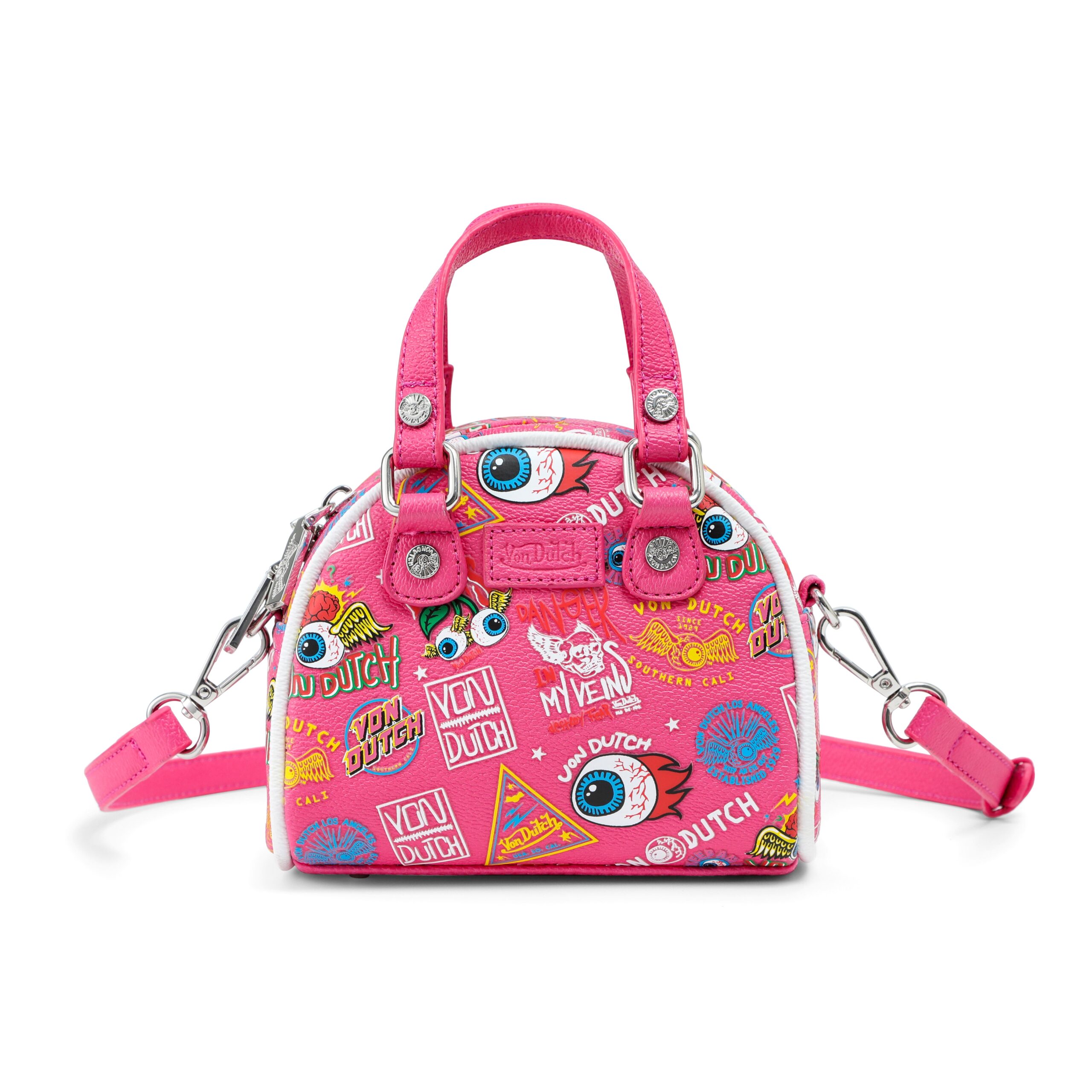 Von Dutch Mini Bowling Bag - Hot Pink Jax - Image 3