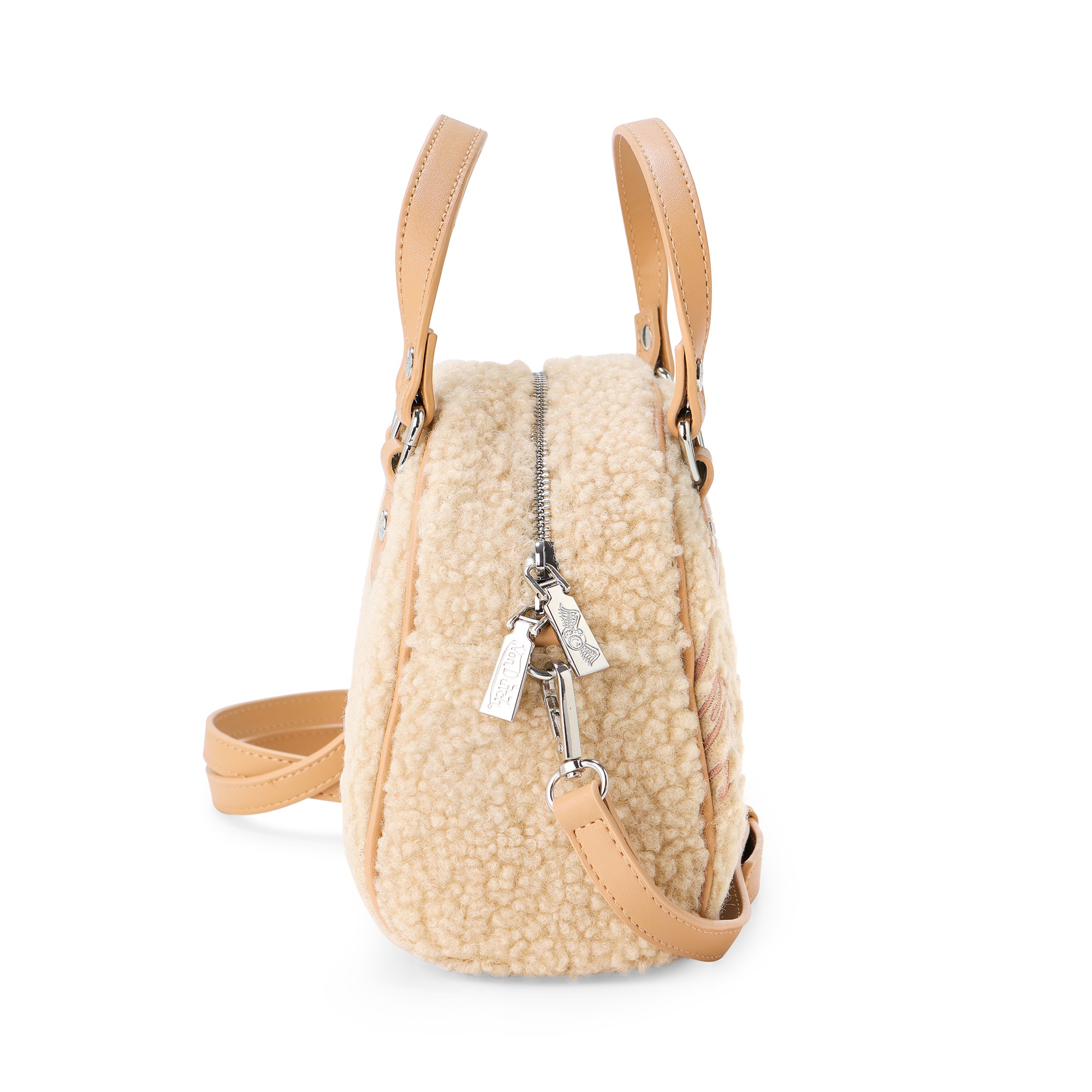 Von Dutch Beige Sherpa Bowling Bag - Image 4