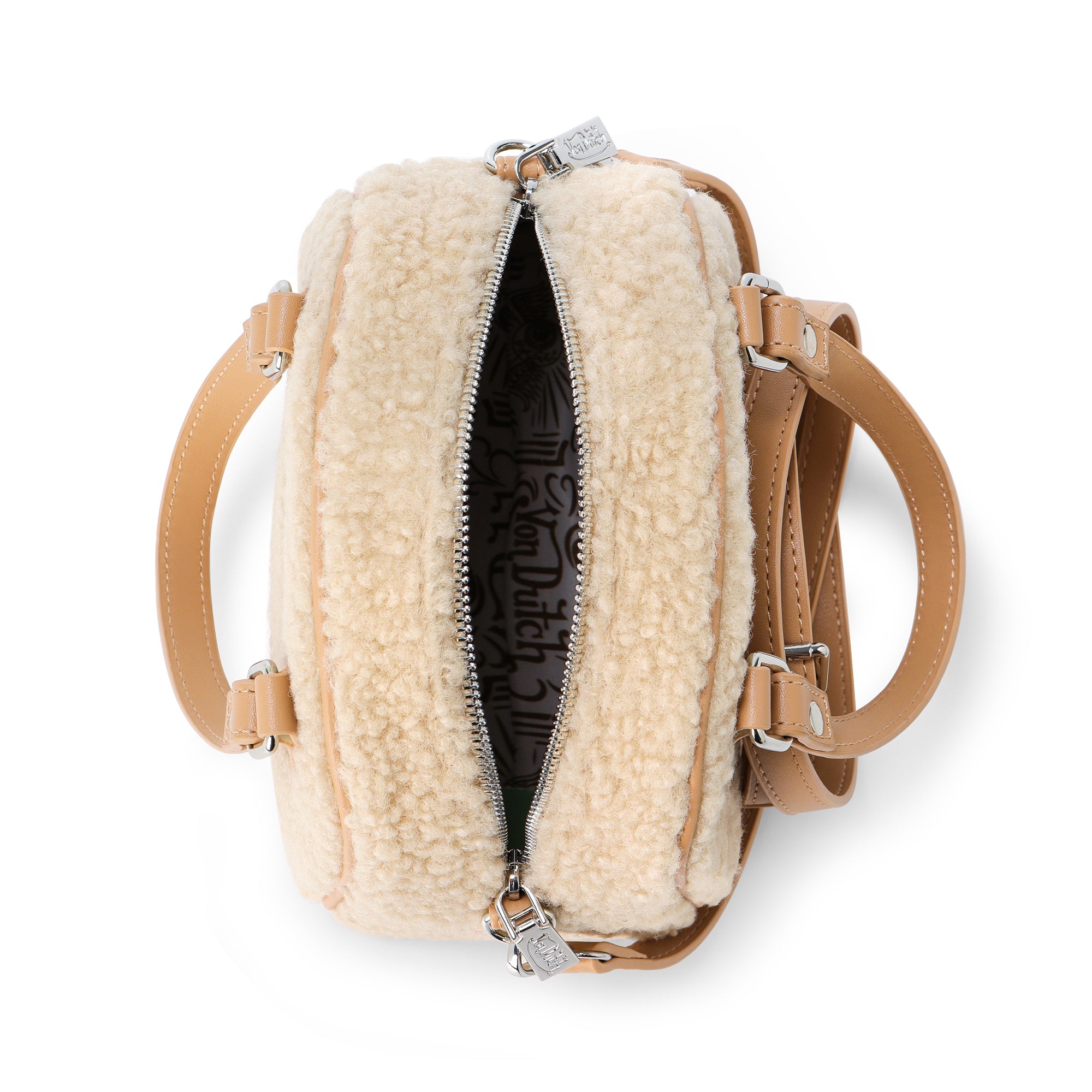Von Dutch Beige Sherpa Bowling Bag - Image 5