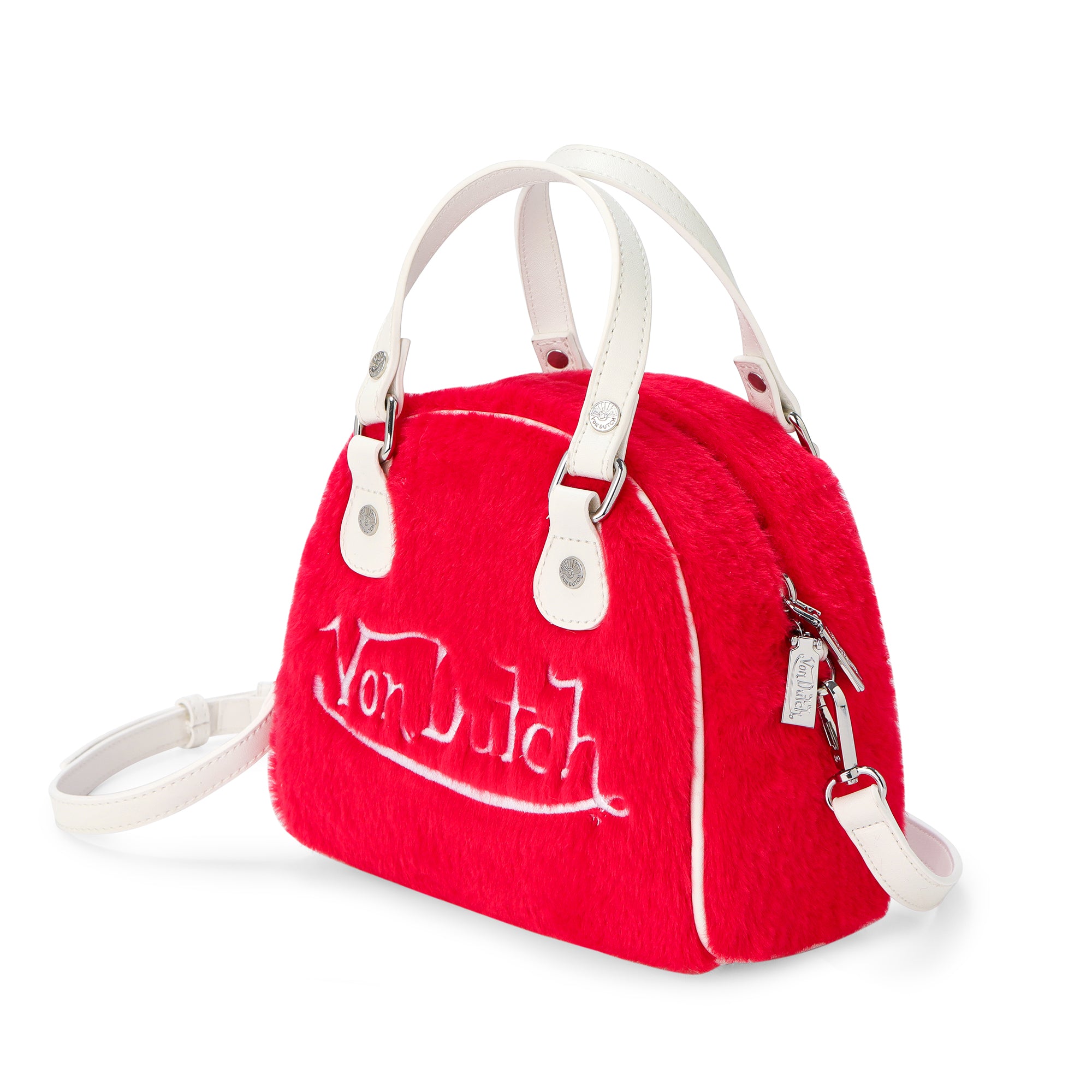 Von Dutch Red Furry Bowling Bag - Image 2