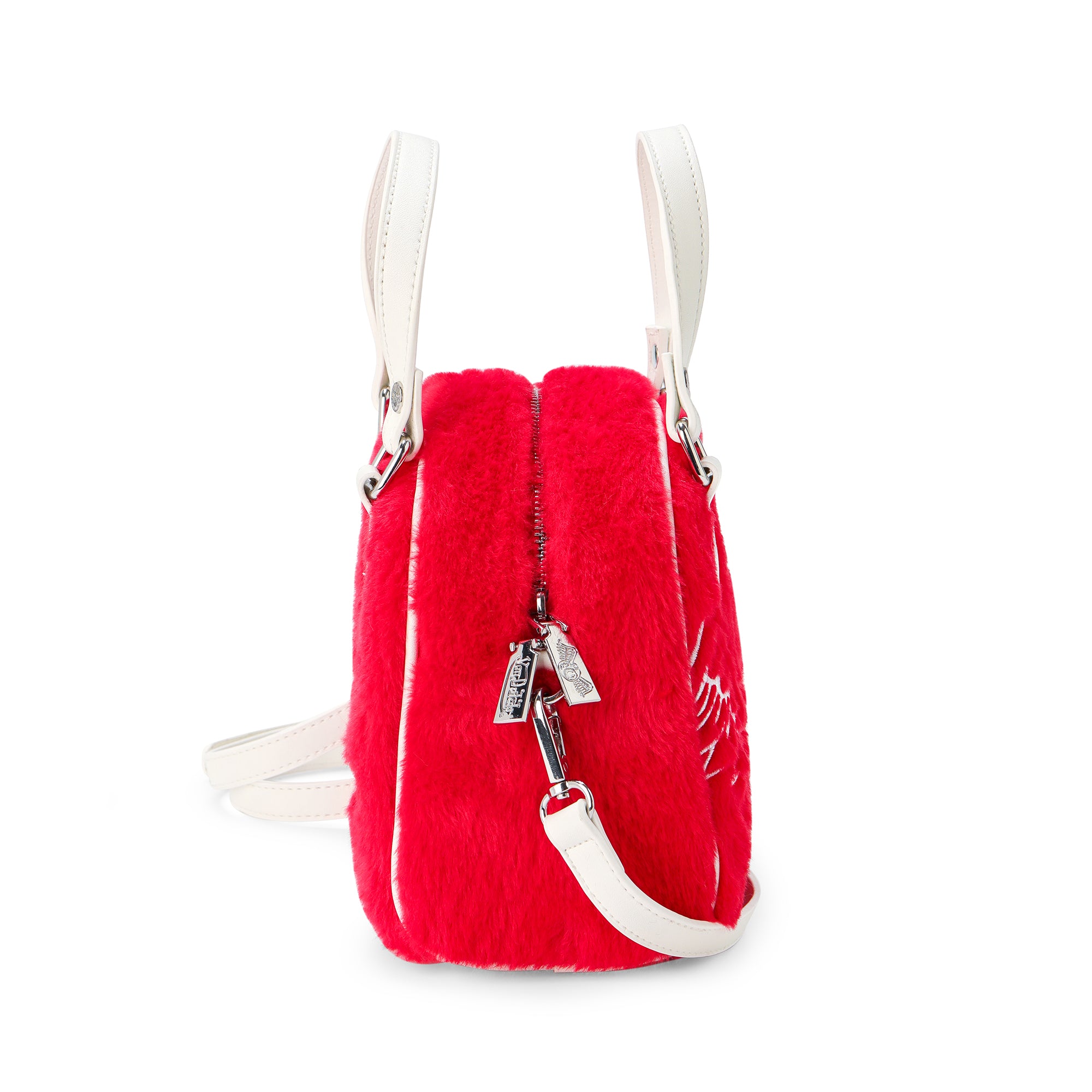 Von Dutch Red Furry Bowling Bag - Image 4