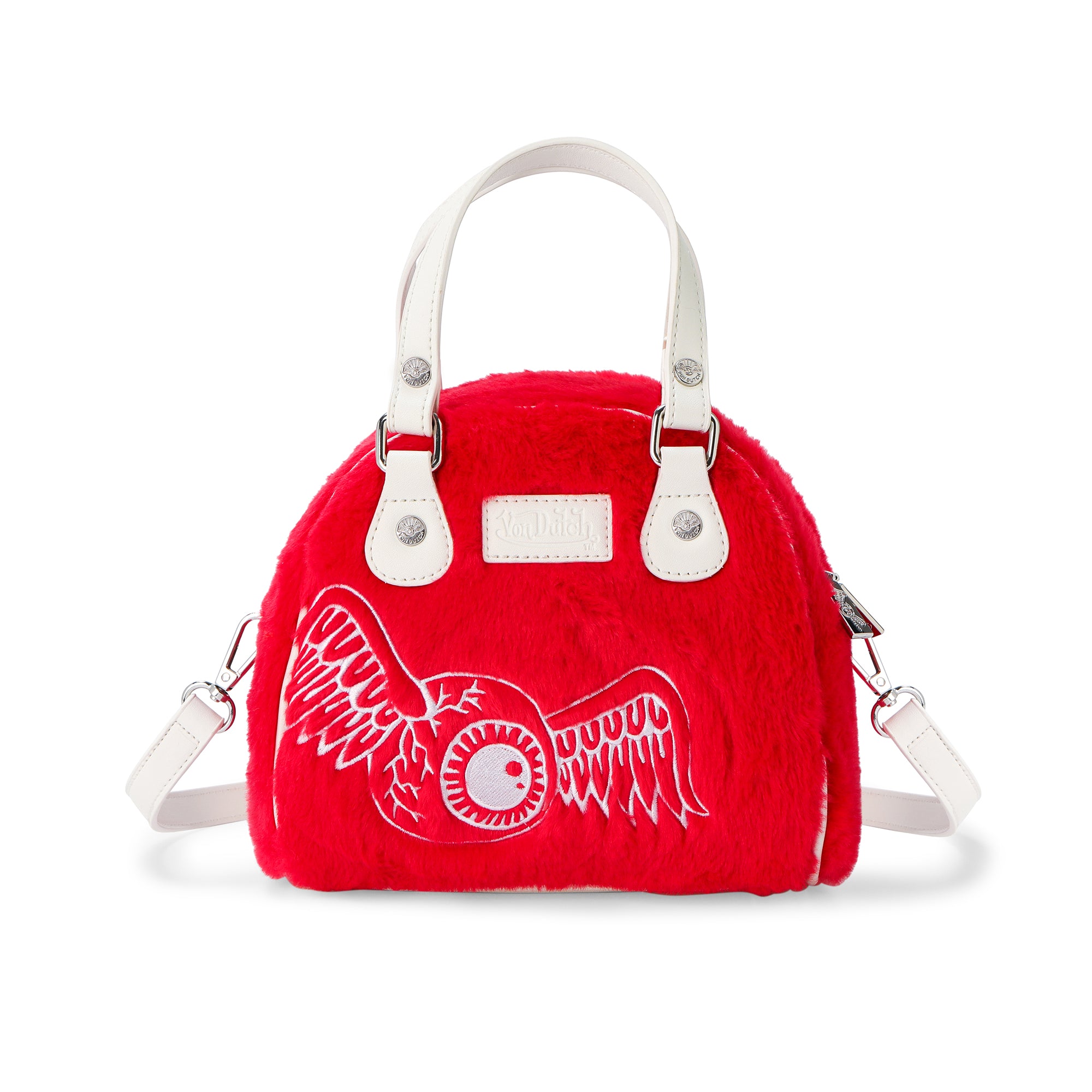 Von Dutch Red Furry Bowling Bag - Image 3