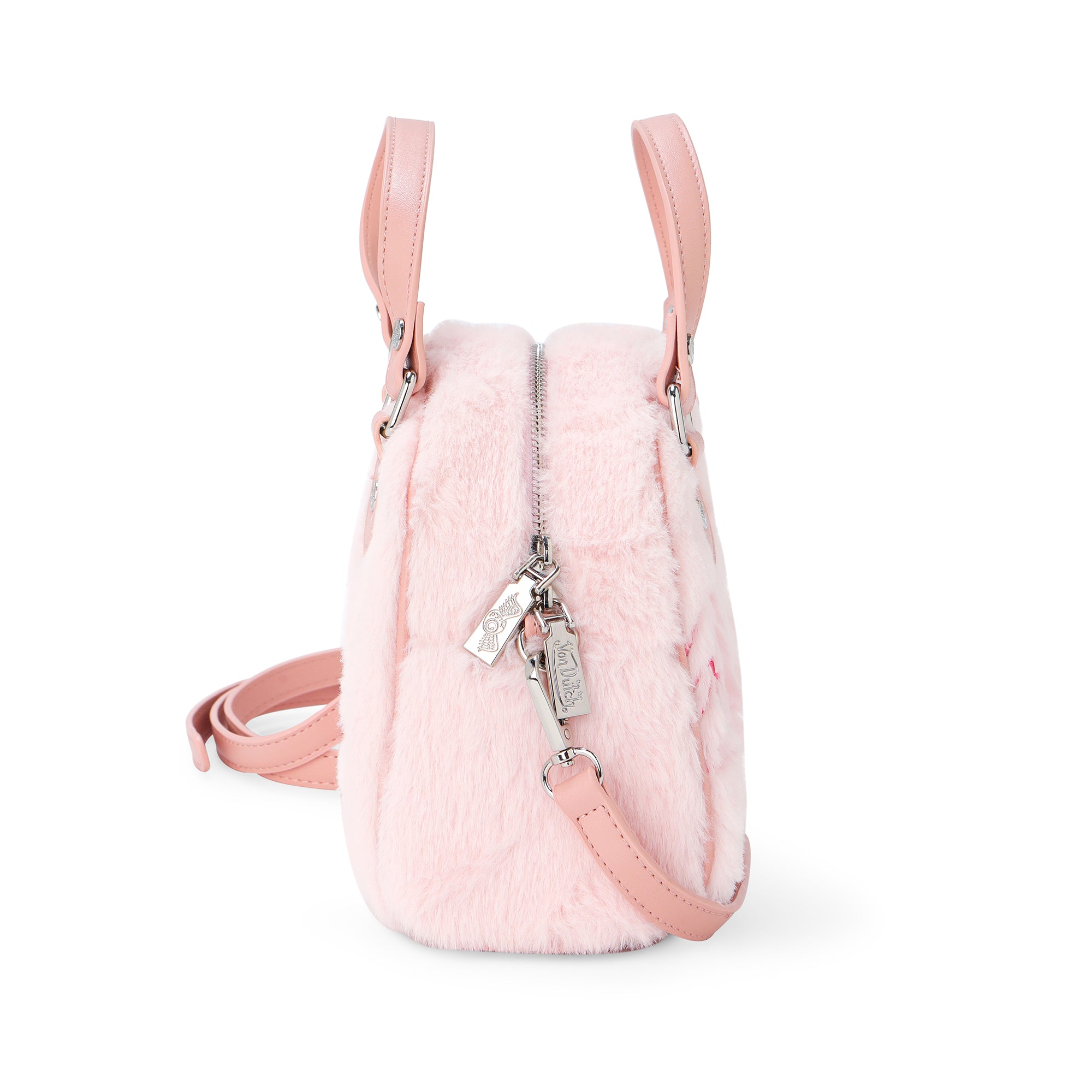 Von Dutch Light Pink Furry Bowling Bag - Image 4