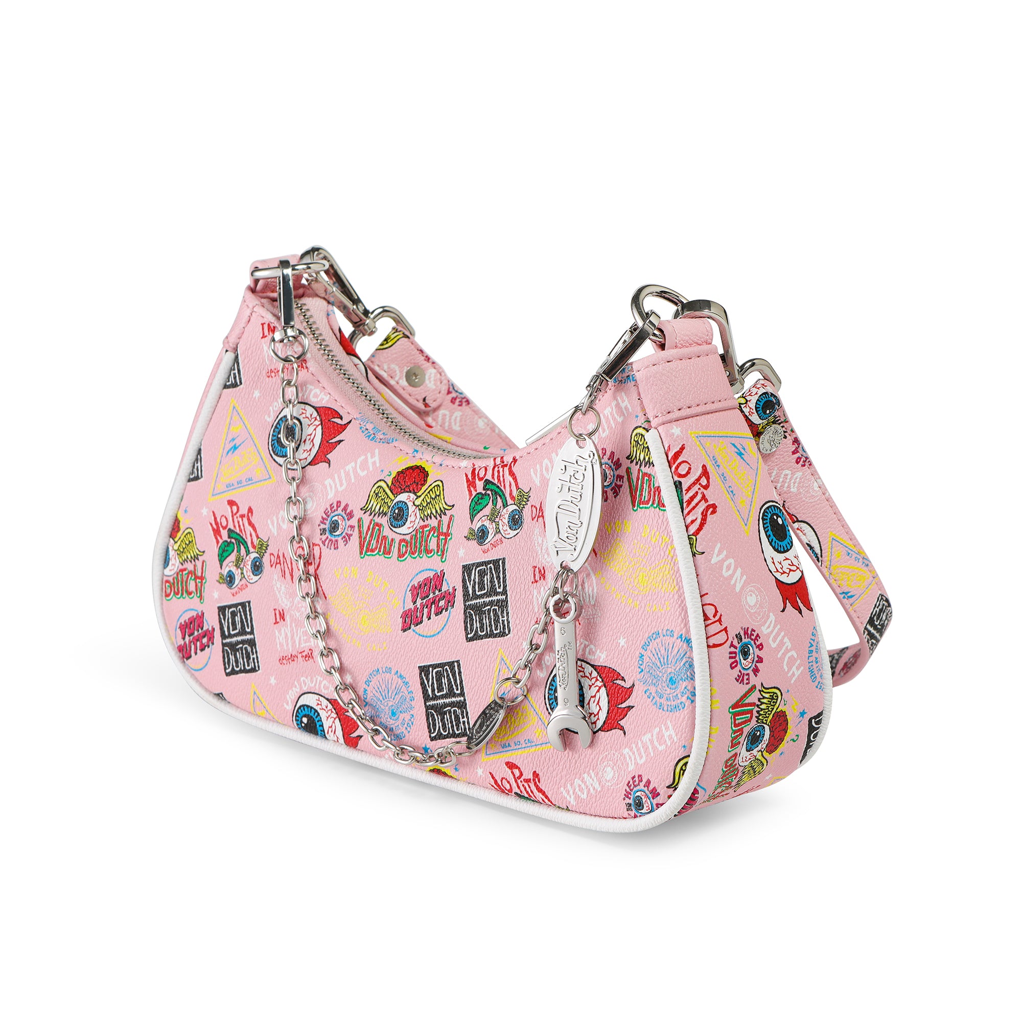 Von Dutch Light Pink Jax Shoulder Bag - Image 4