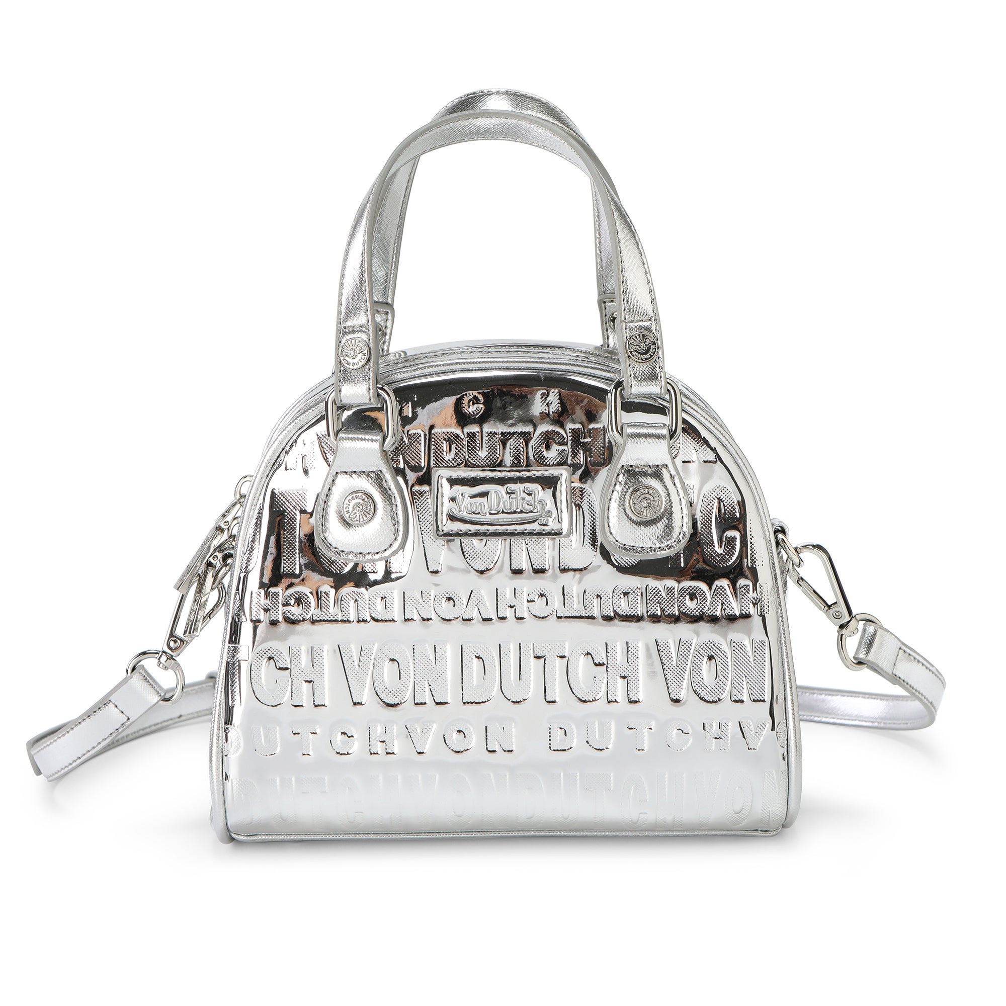 Von Dutch Silver Foil Reflective Bowling Bag - Image 4