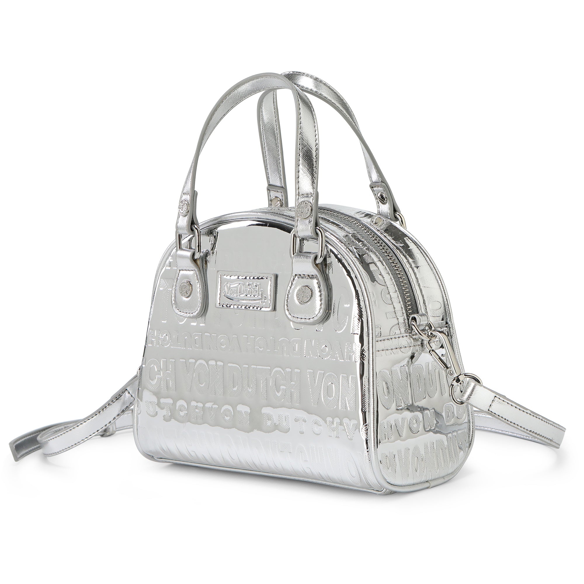 Von Dutch Silver Foil Reflective Bowling Bag - Image 2