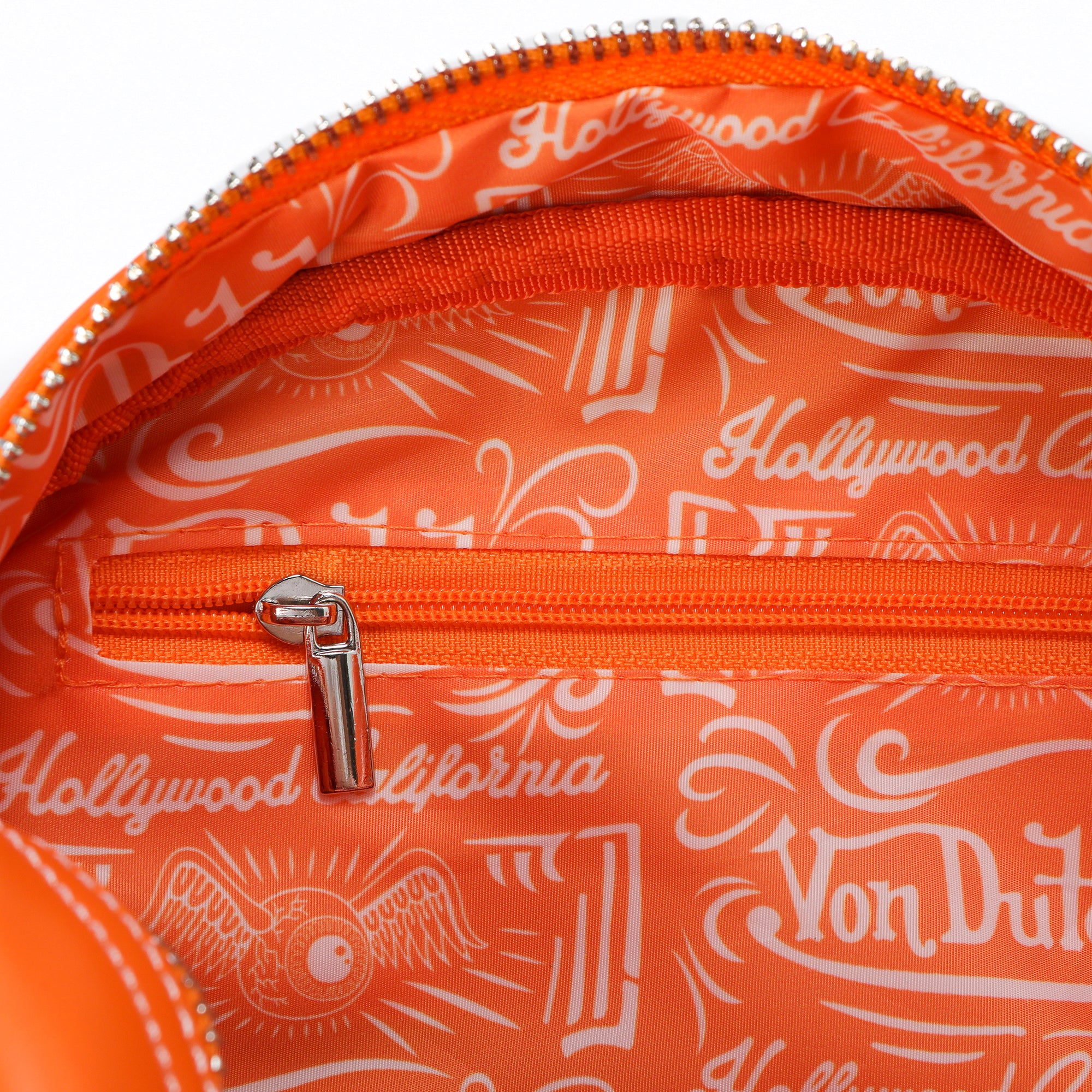 Von Dutch Orange Cow Print Vegan Pony Hair Bowling Bag - Image 6
