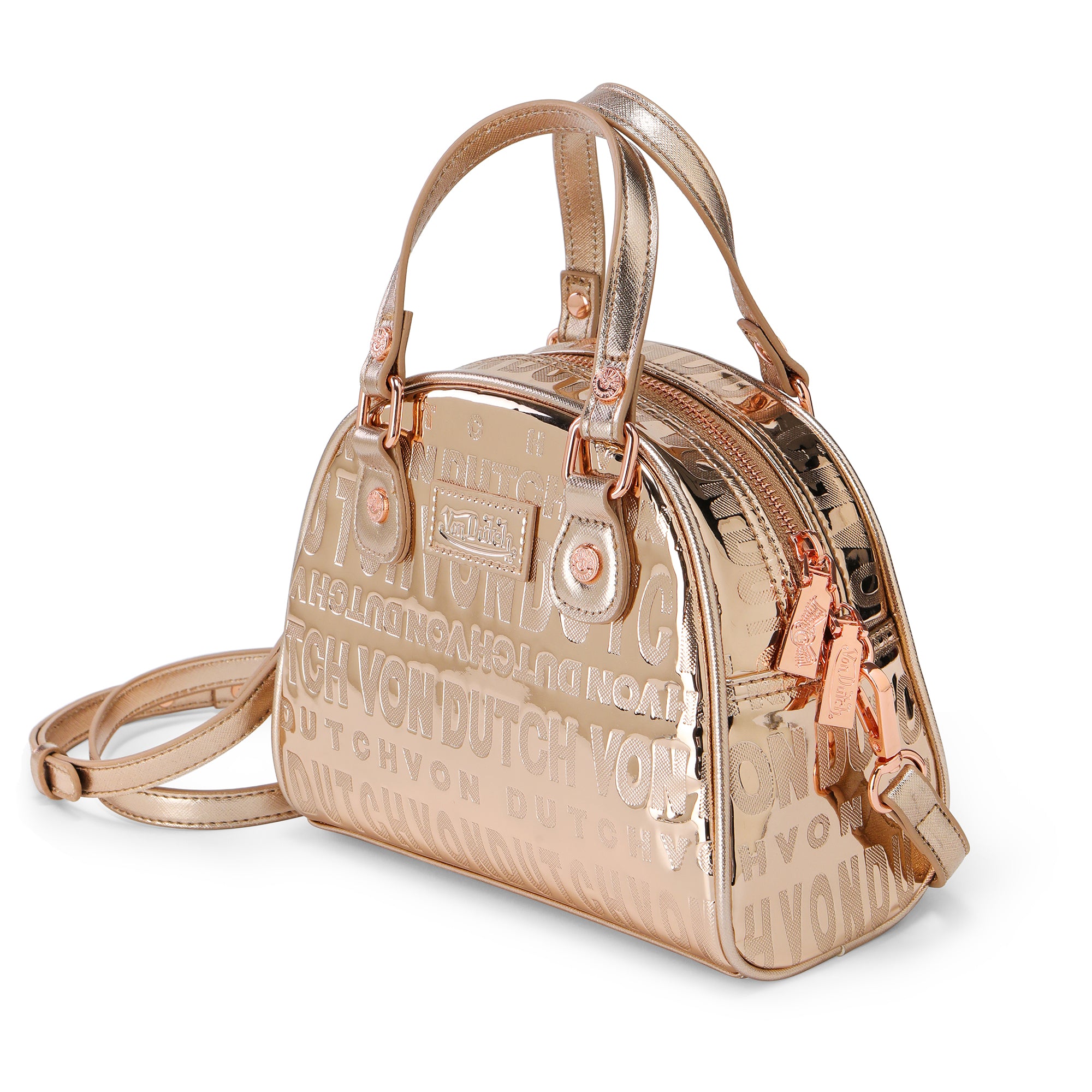Von Dutch Rose Gold Reflective Bowling Bag - Image 2