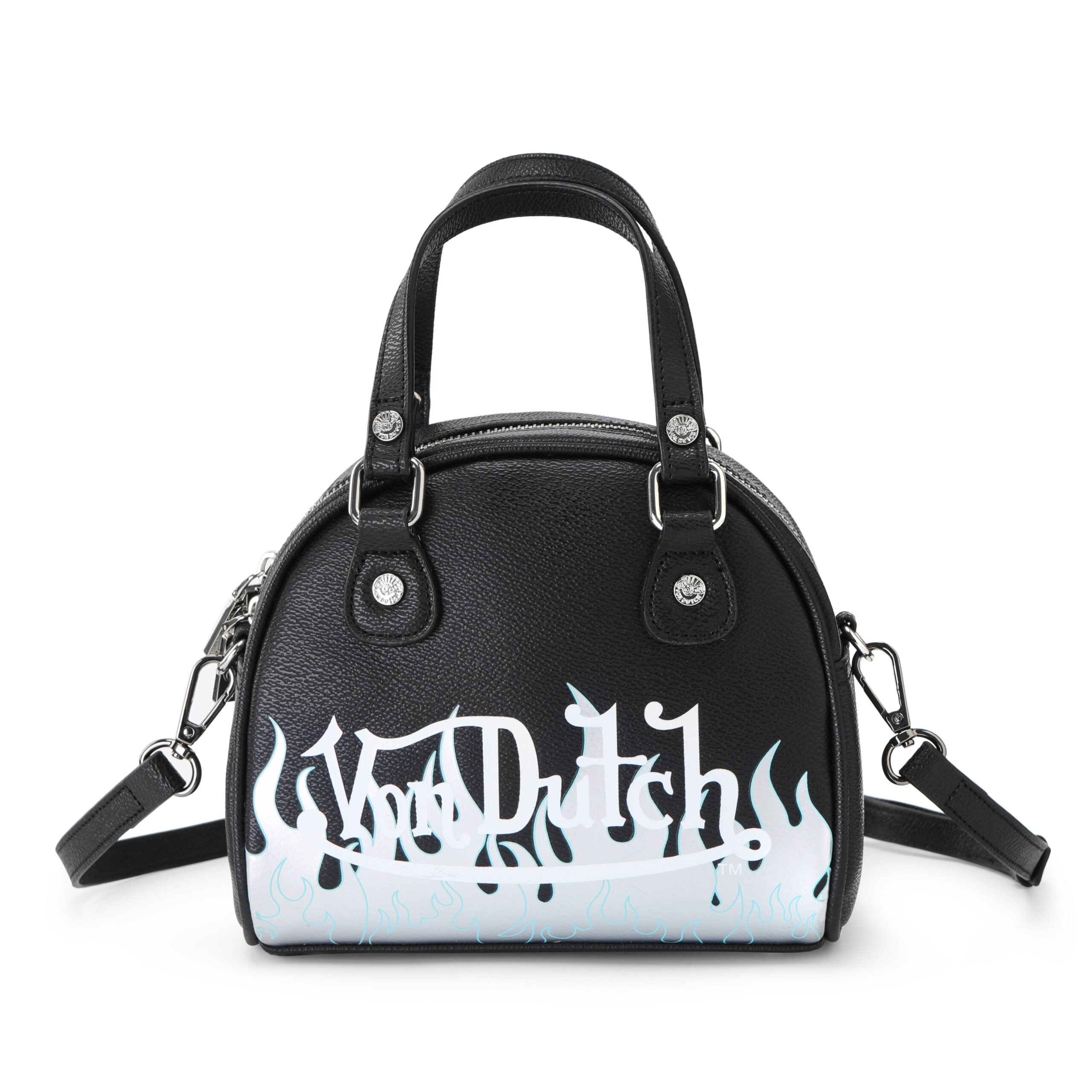 Von Dutch City of Angels Silver Blue Bowling Bag