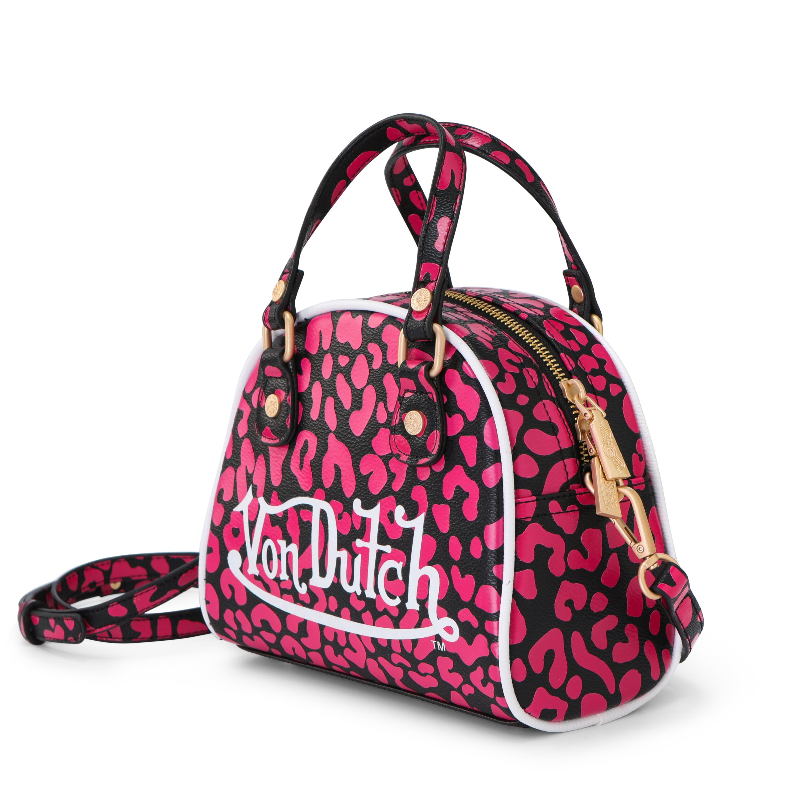 Von Dutch Cheetah Hot Pink Bowling Bag - Image 2