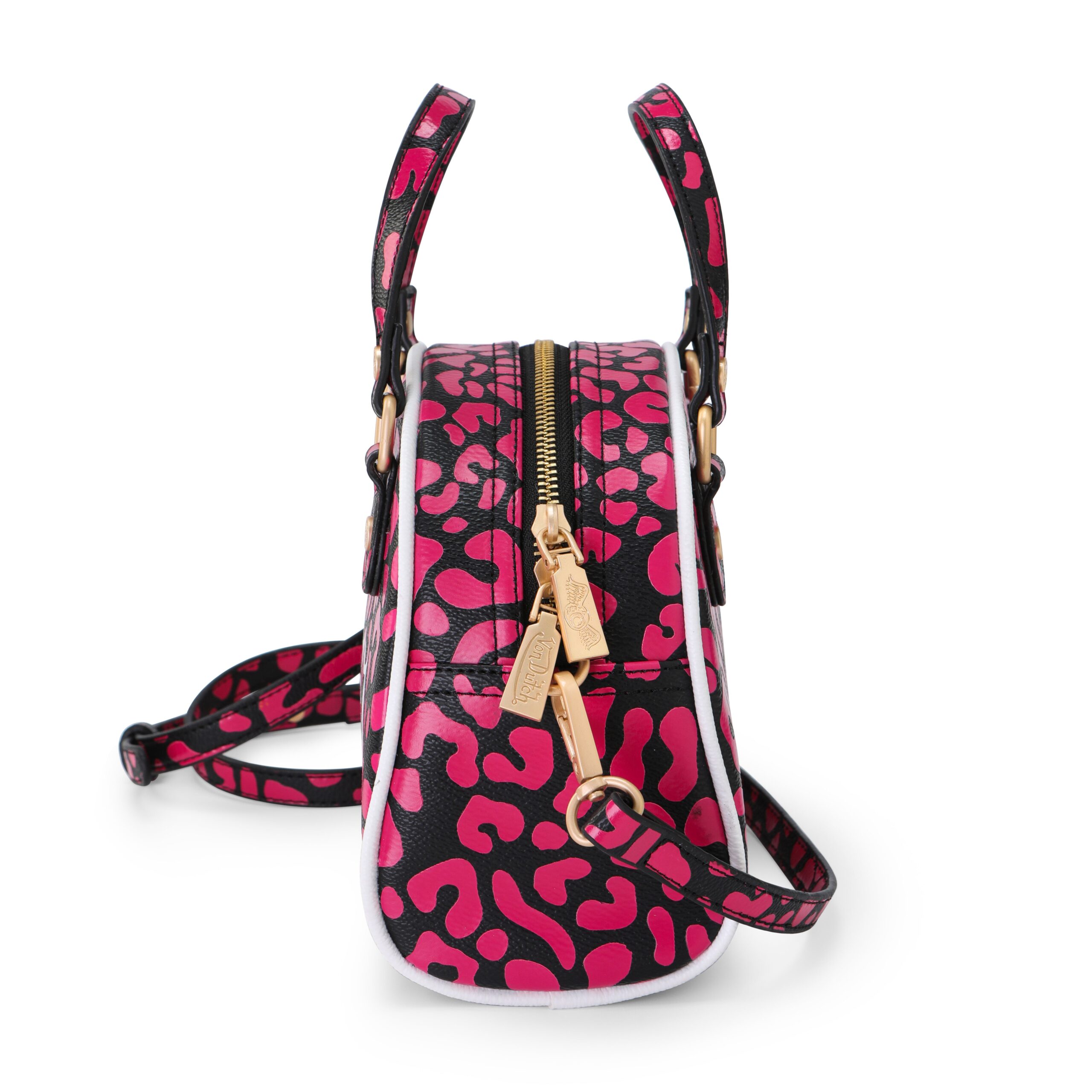 Von Dutch Cheetah Hot Pink Bowling Bag - Image 3