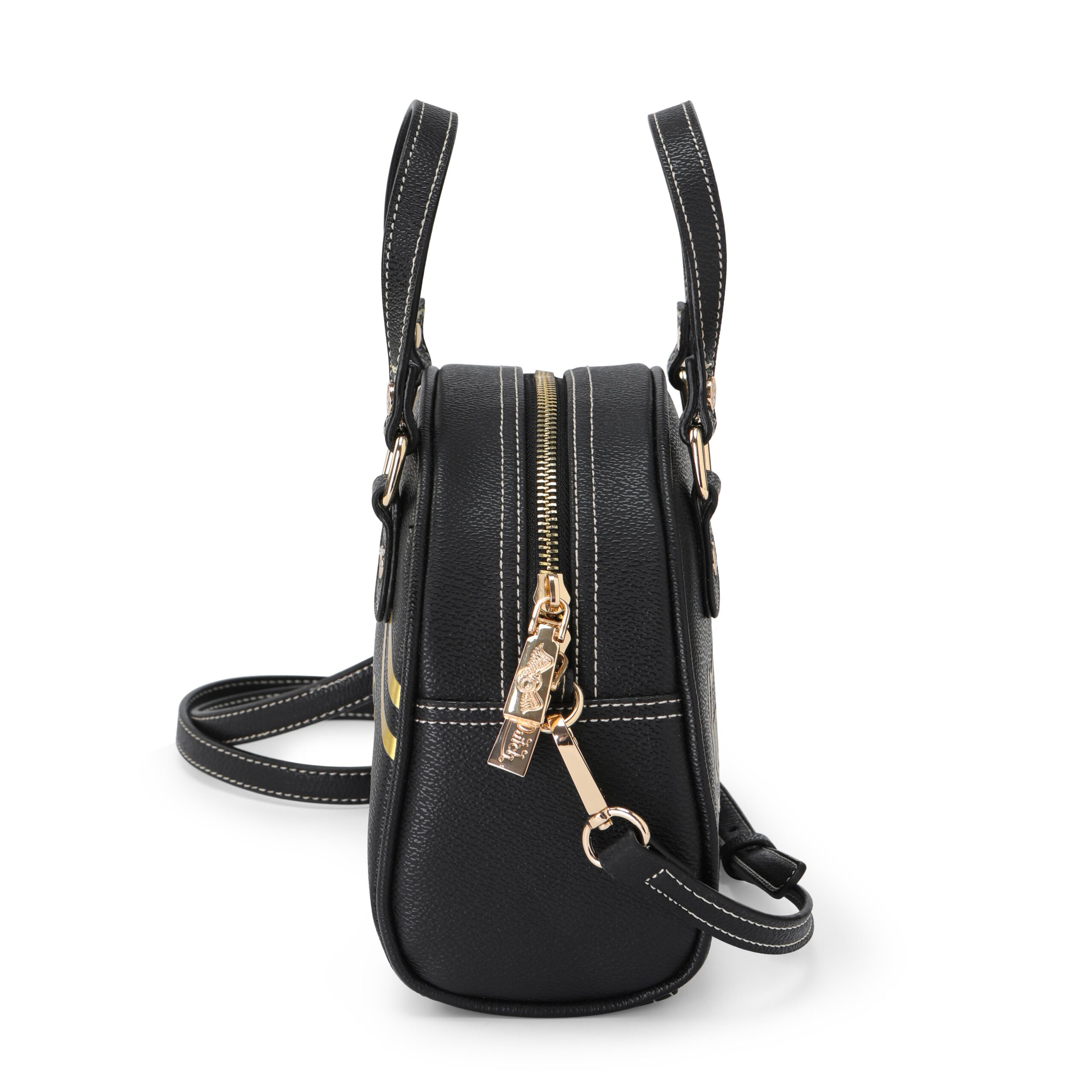 Von Dutch Racing Stripe Black & Gold Bowling Bag - Image 3