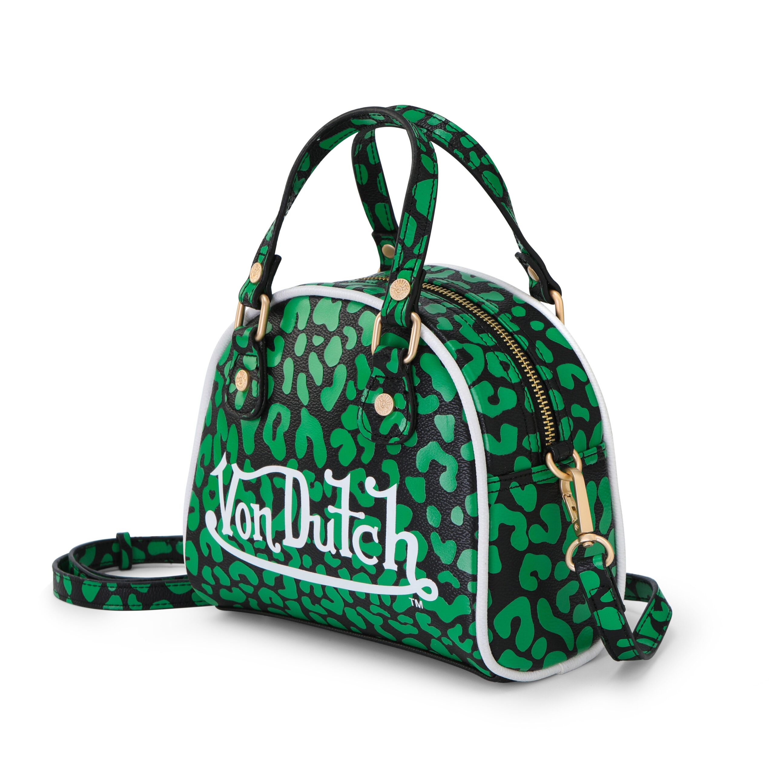 Von Dutch Cheetah Lime Green Bowling Bag - Image 2