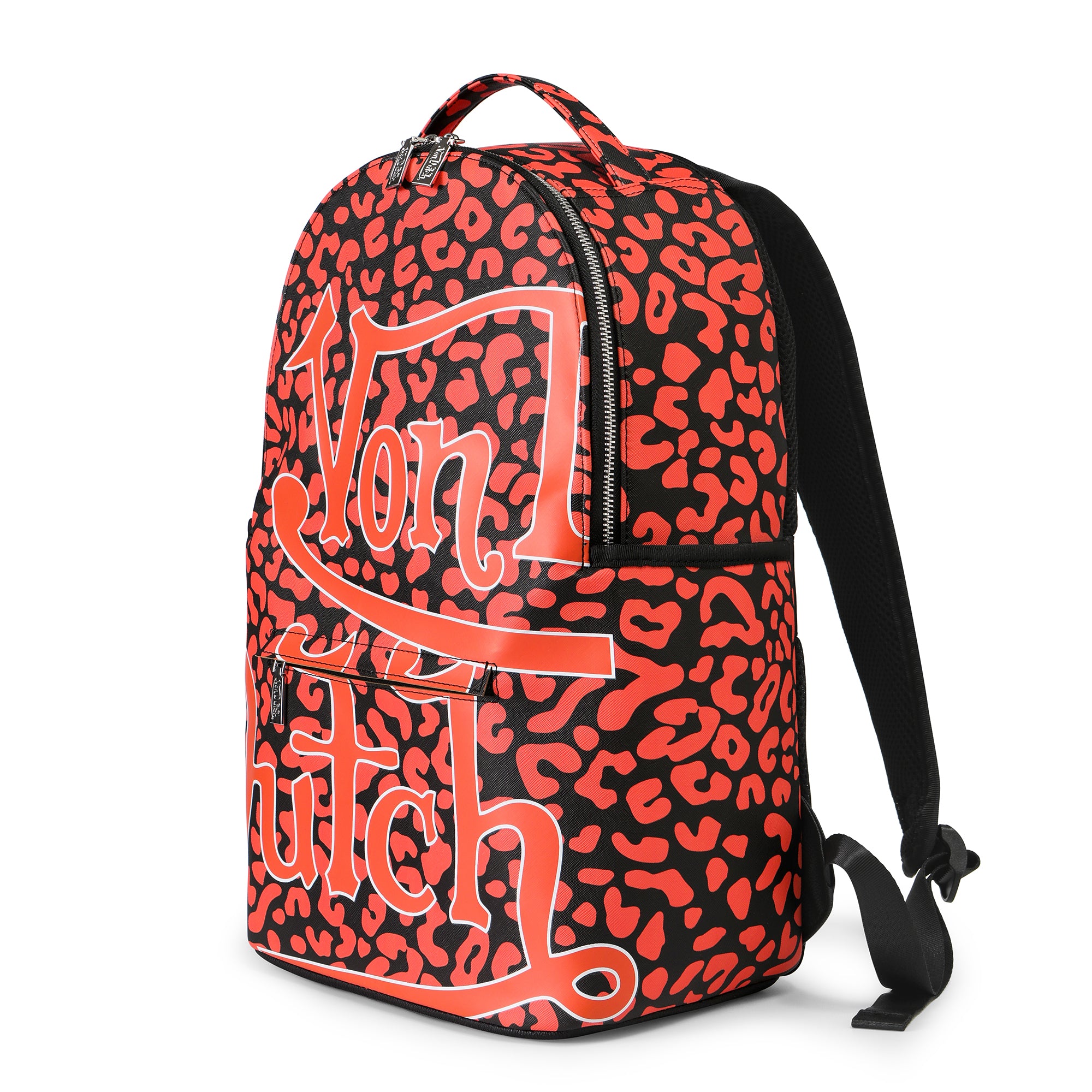Von Dutch Medium Sized Orange Cheetah Backpack - Image 2