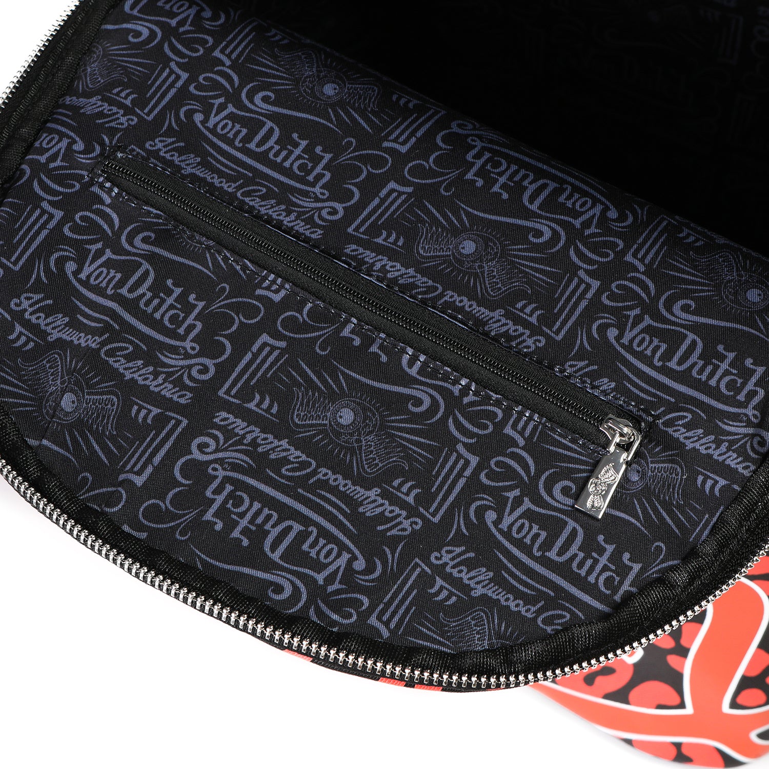 Von Dutch Medium Sized Orange Cheetah Backpack - Image 5