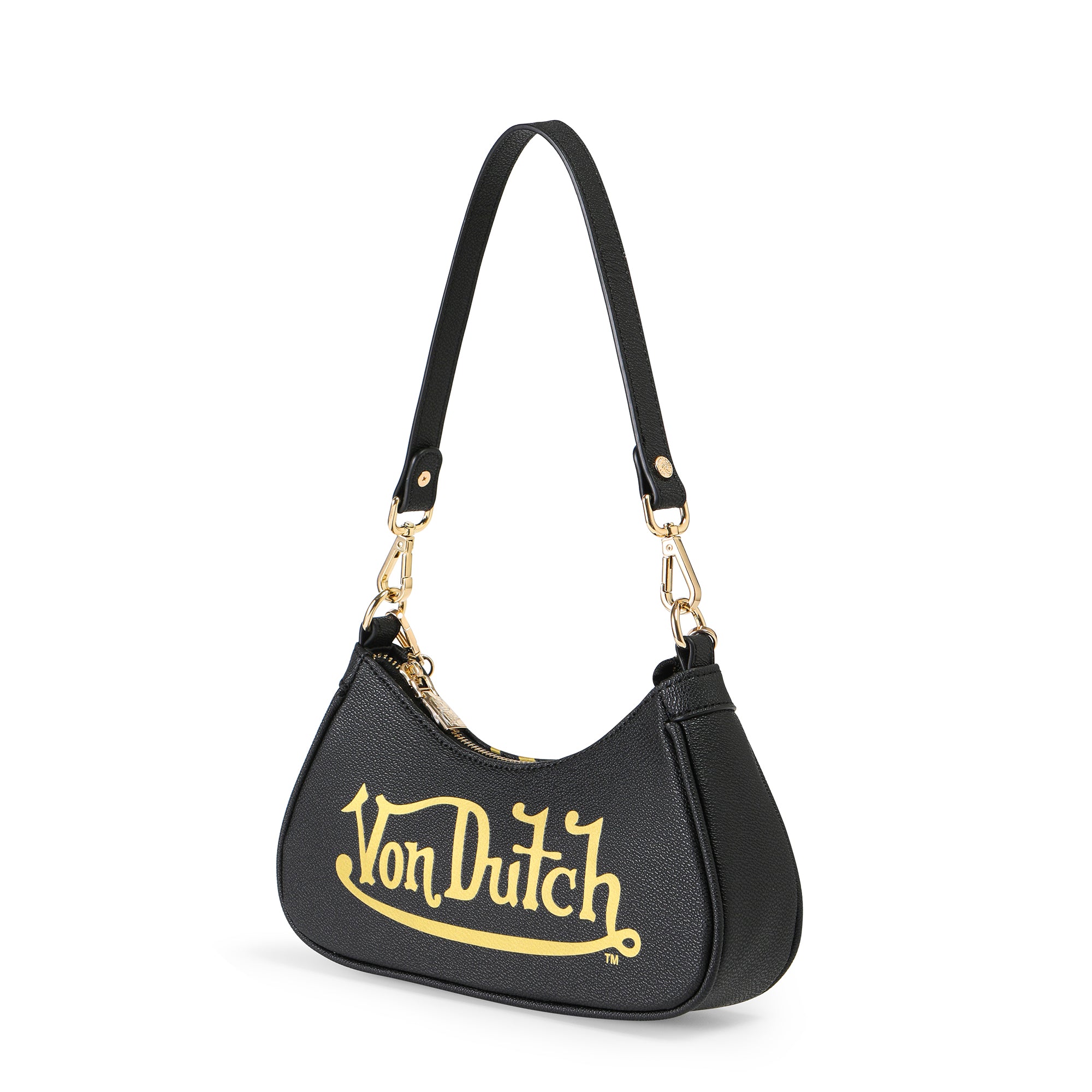Von Dutch Black & Gold Shoulder Bag - Image 3