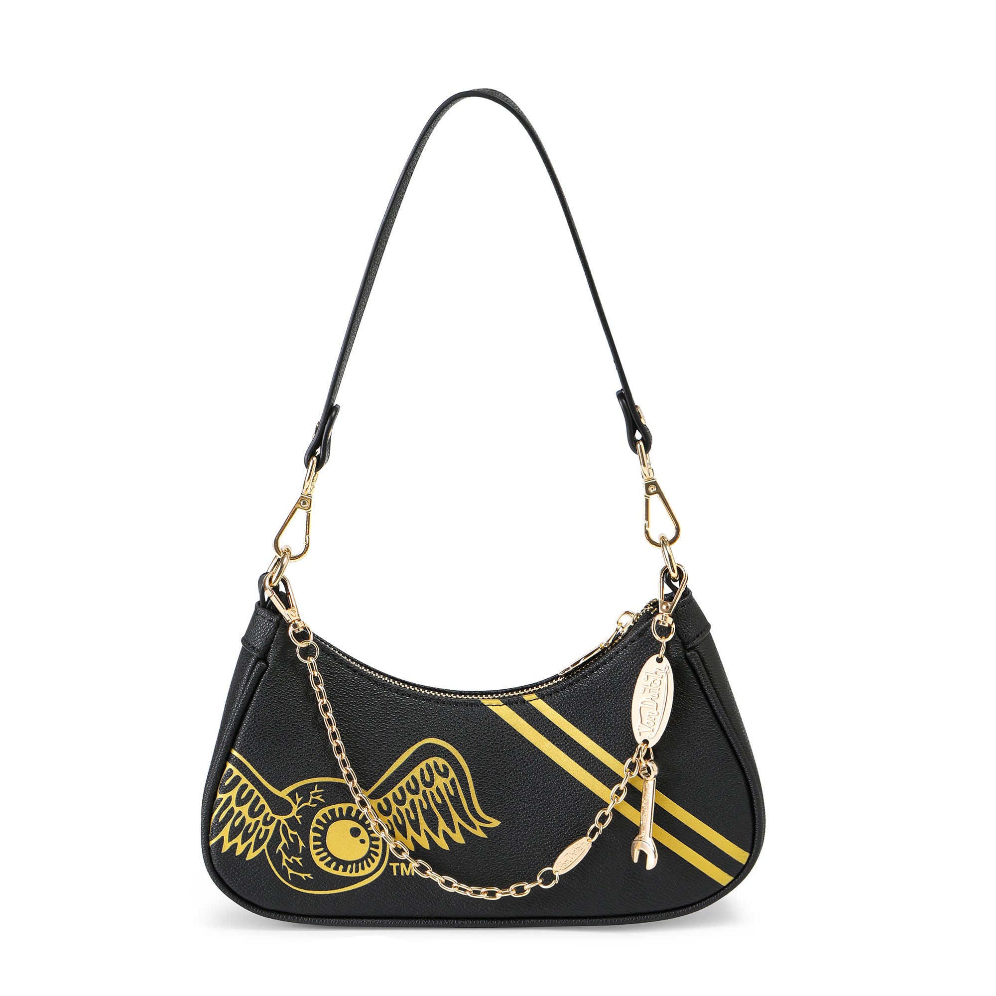Von Dutch Black & Gold Shoulder Bag - Image 2