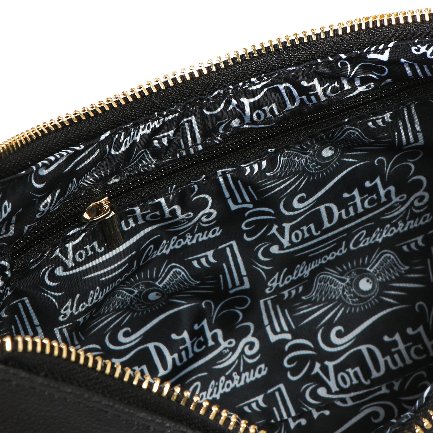Von Dutch Black & Gold Shoulder Bag - Image 4