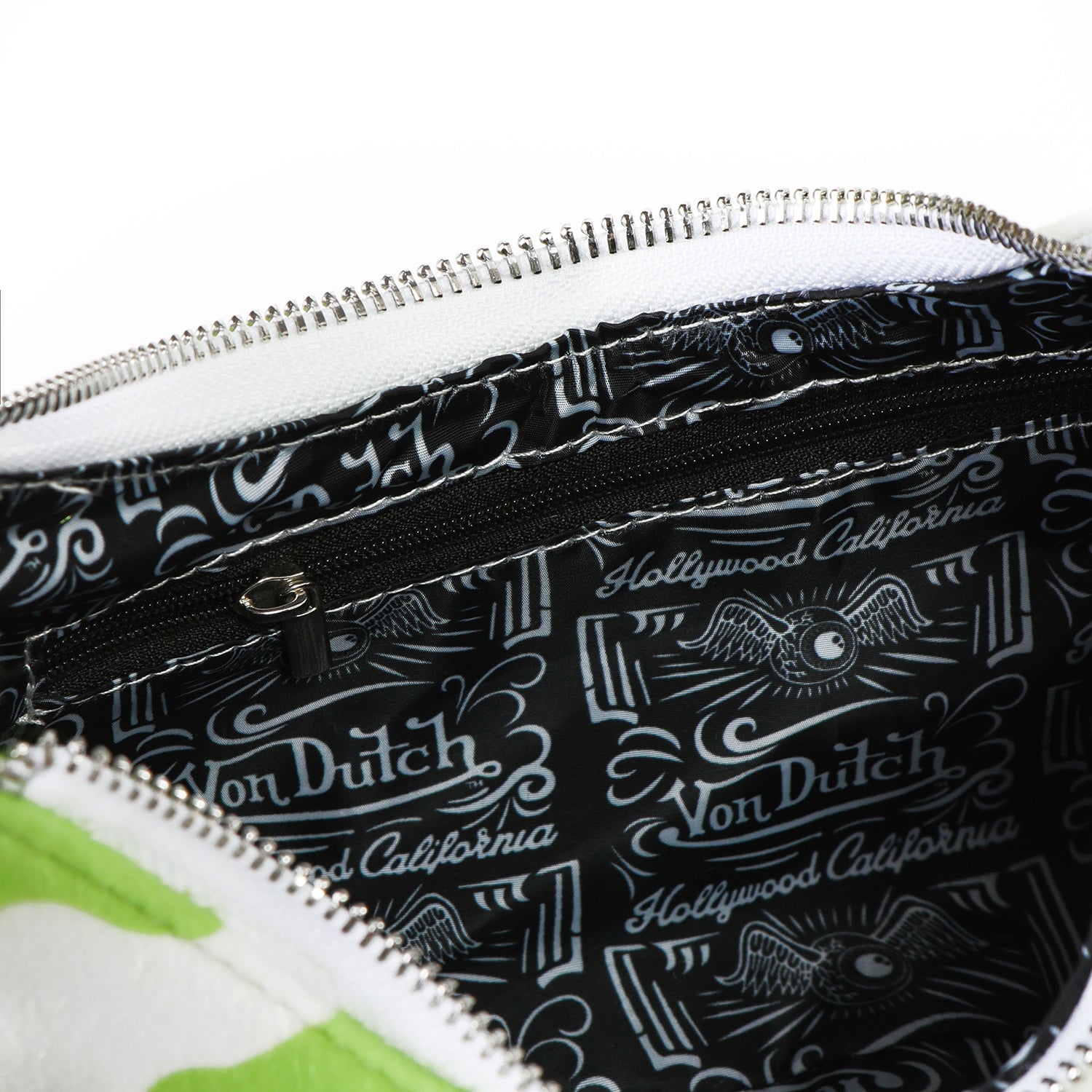 Von Dutch Vegan Pony Hair Lime Cow Print Shoulder Bag - Image 4