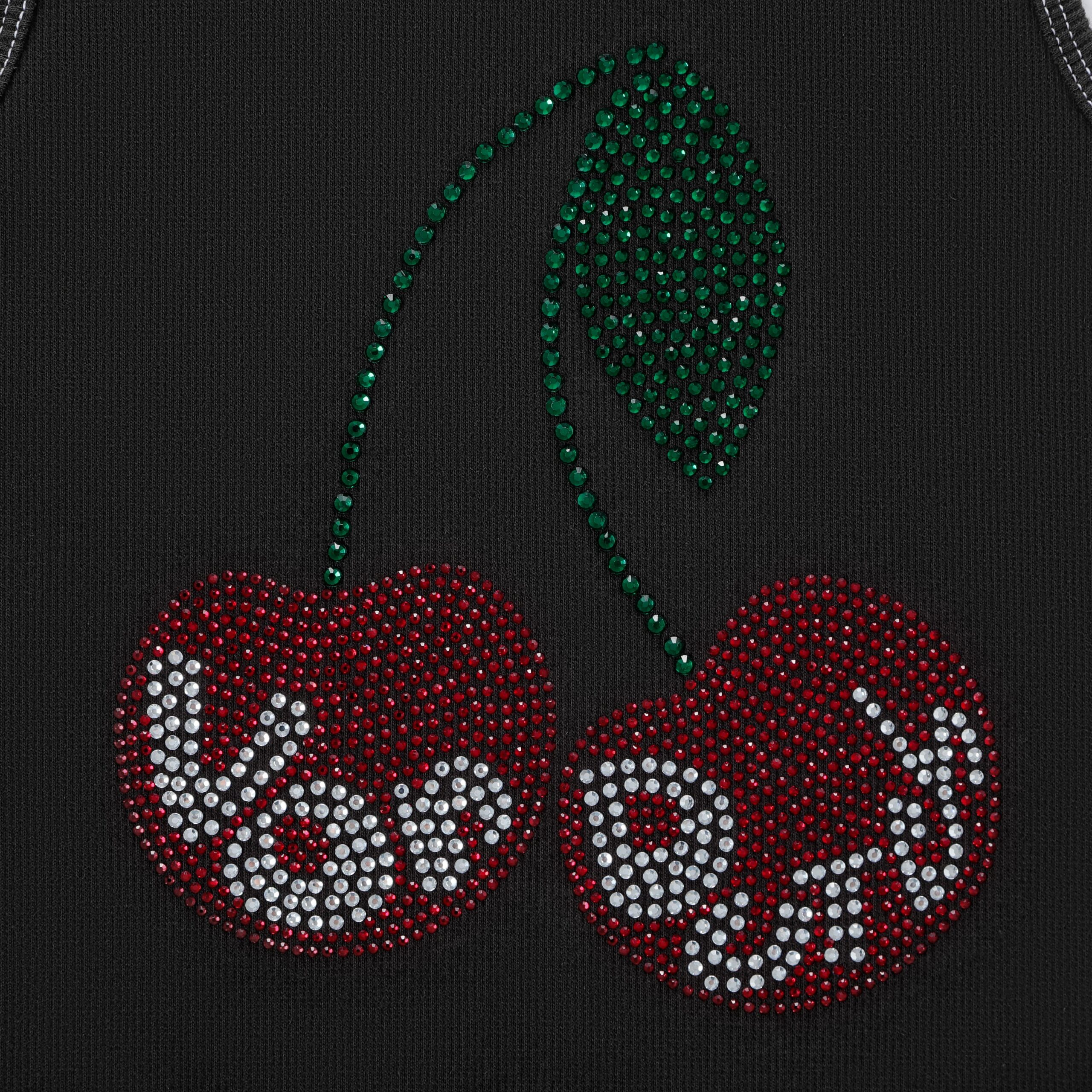 Von Dutch Rhinestone Cherry Tank - Black - Image 3