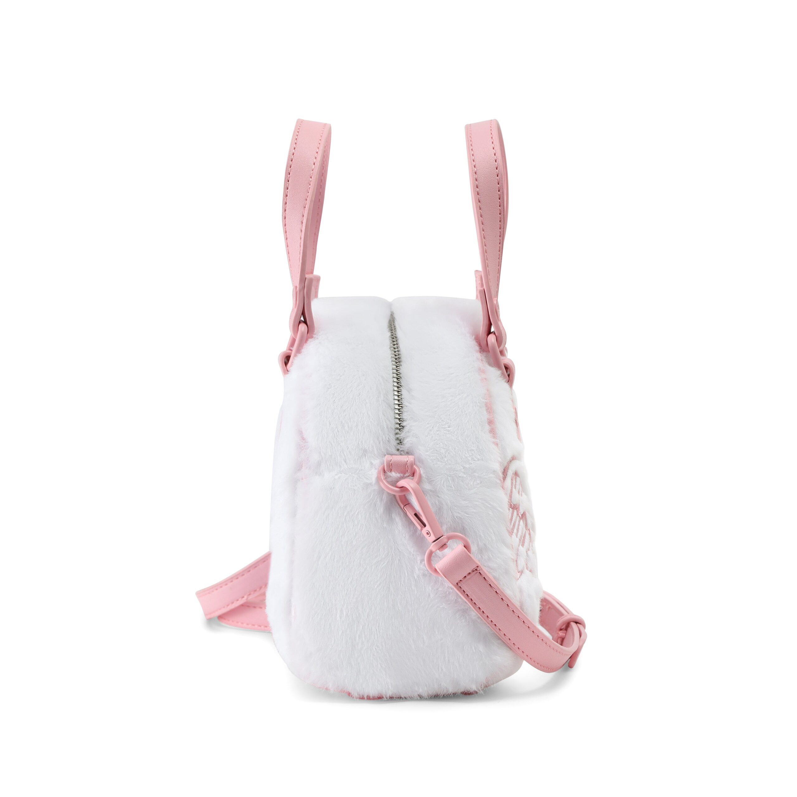 Von Dutch White Furry Bowling Bag - Image 4