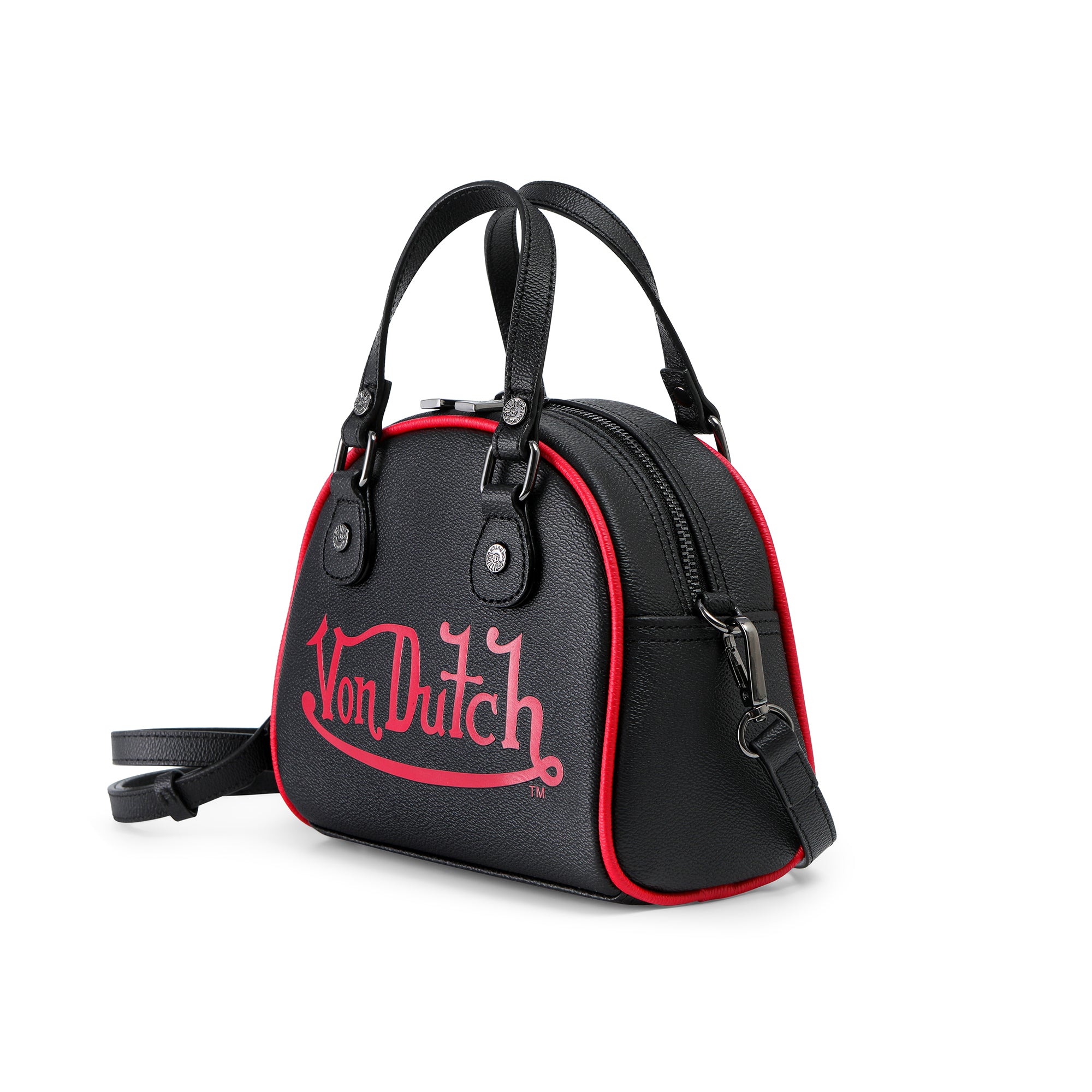 Von Dutch Black & Red Two-Tone Bowling Bag - Image 2