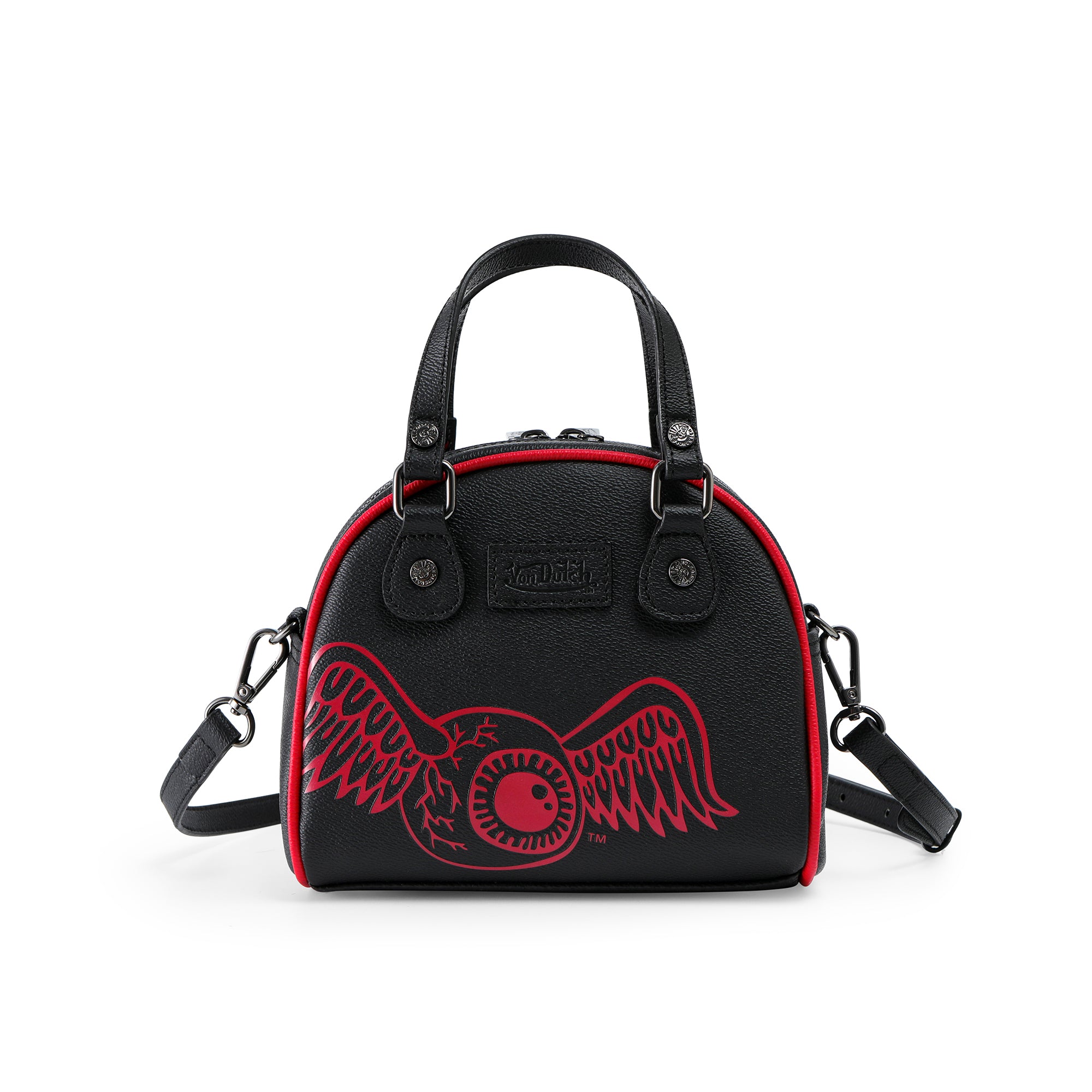 Von Dutch Black & Red Two-Tone Bowling Bag - Image 3