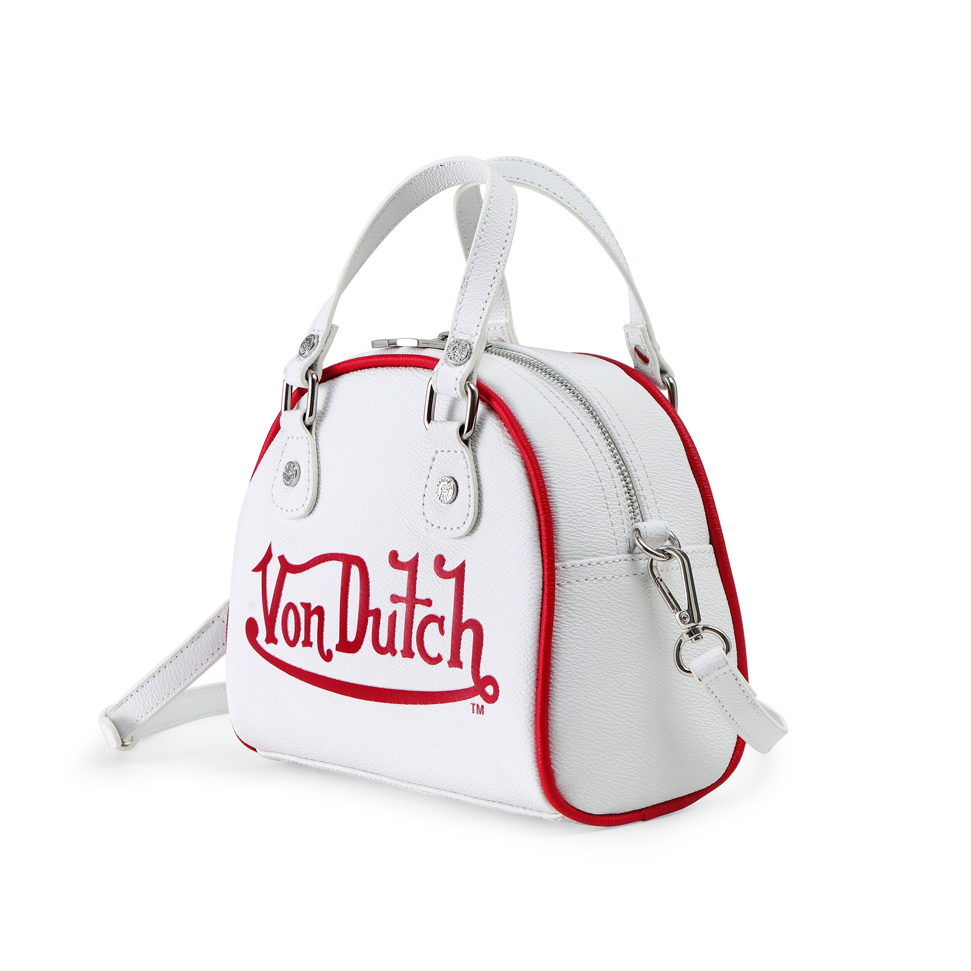 Von Dutch White & Red Two-Tone Bowling Bag - Image 2