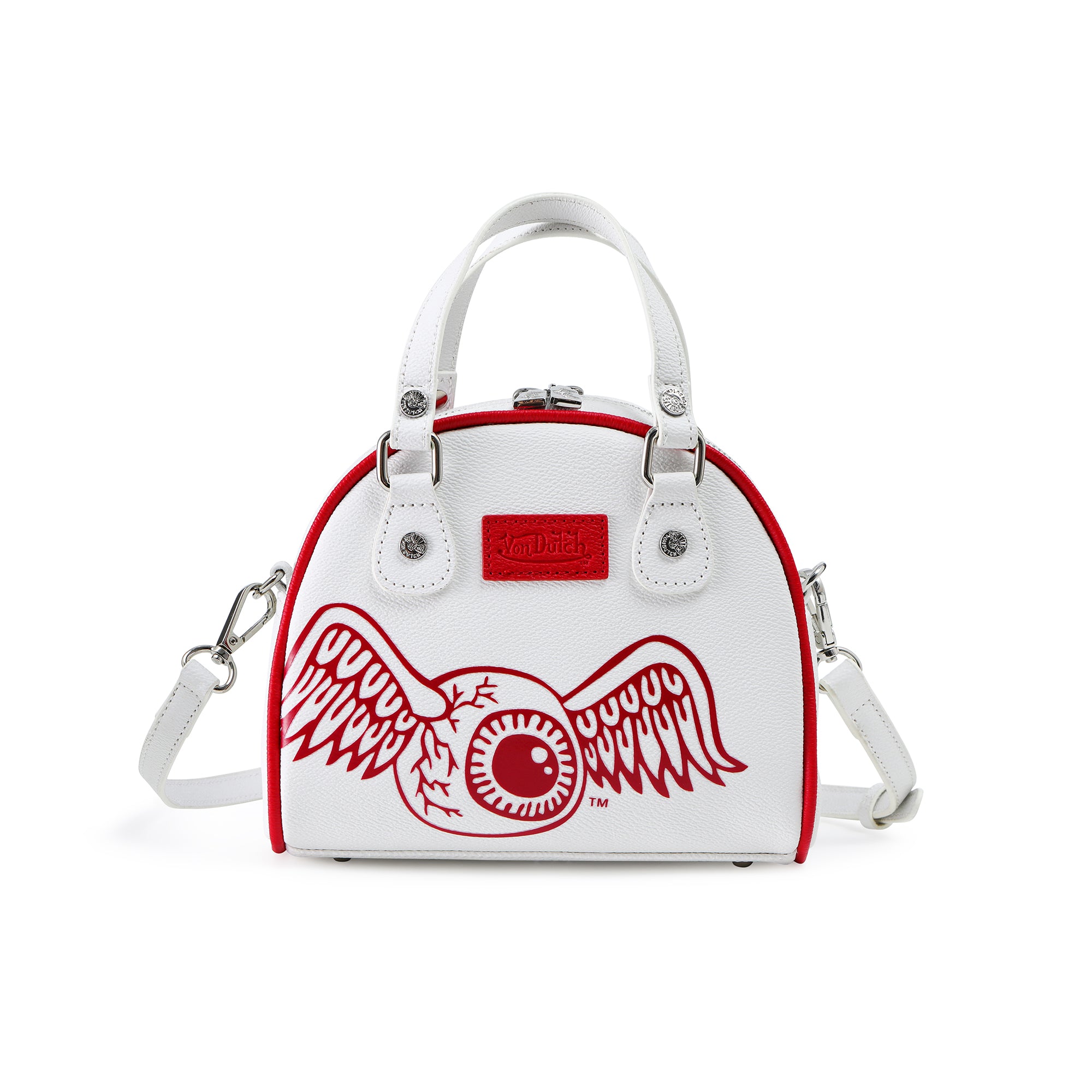 Von Dutch White & Red Two-Tone Bowling Bag - Image 3
