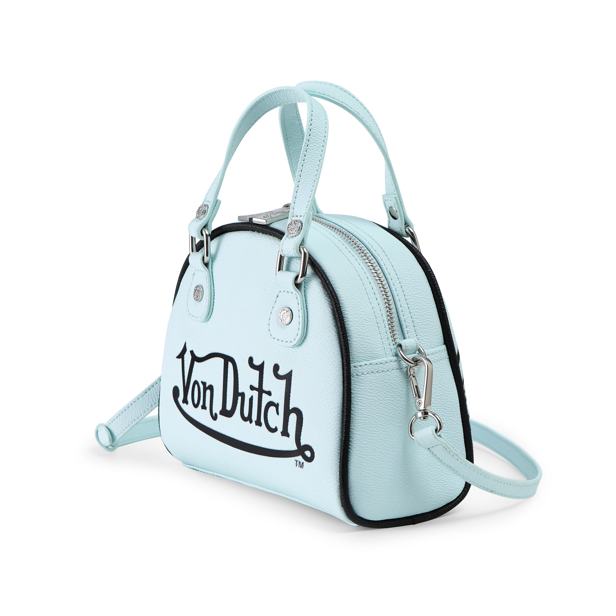 Von Dutch Light Blue & Black Two-Tone Bowling Bag - Image 2