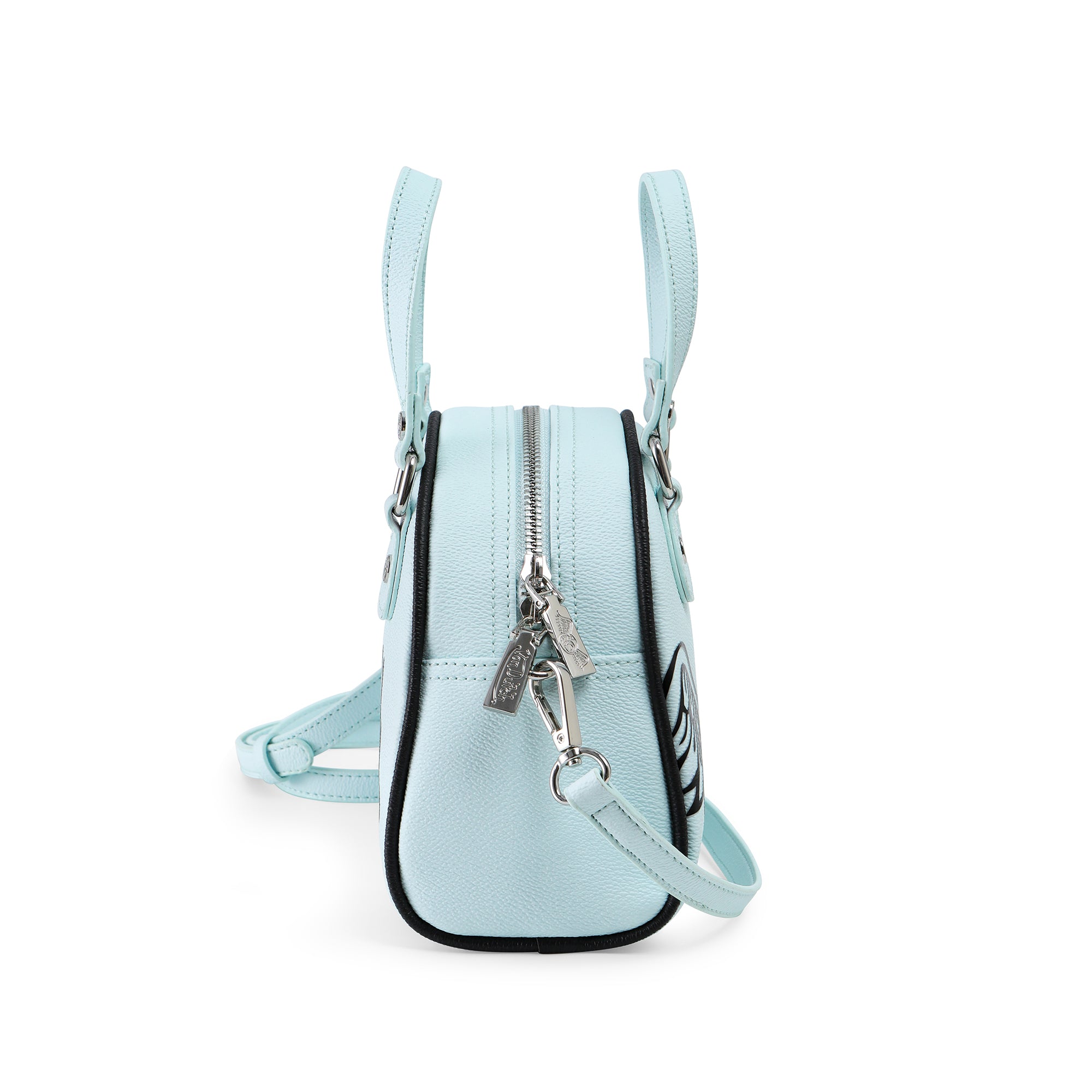 Von Dutch Light Blue & Black Two-Tone Bowling Bag - Image 4