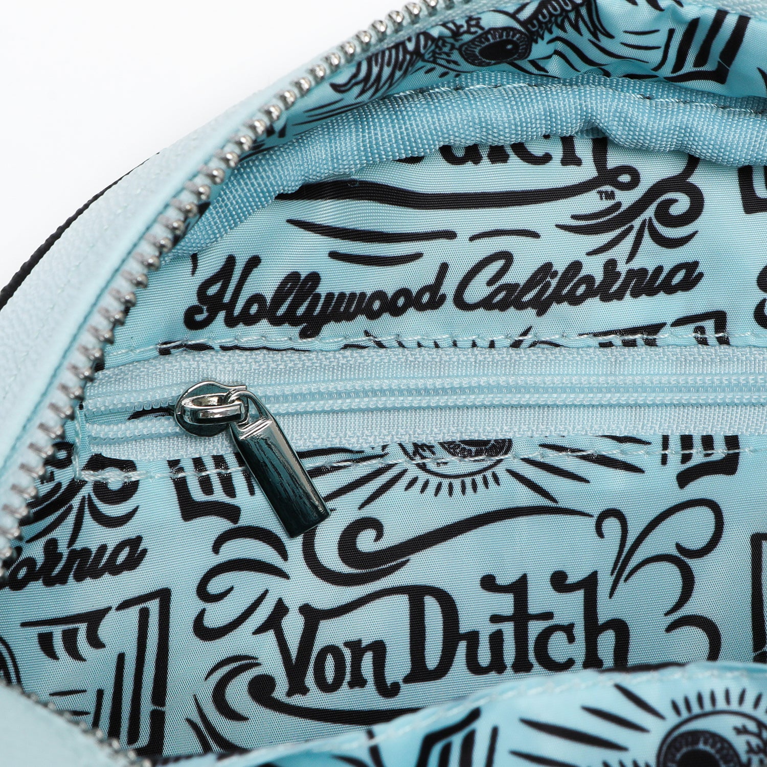 Von Dutch Light Blue & Black Two-Tone Bowling Bag - Image 6