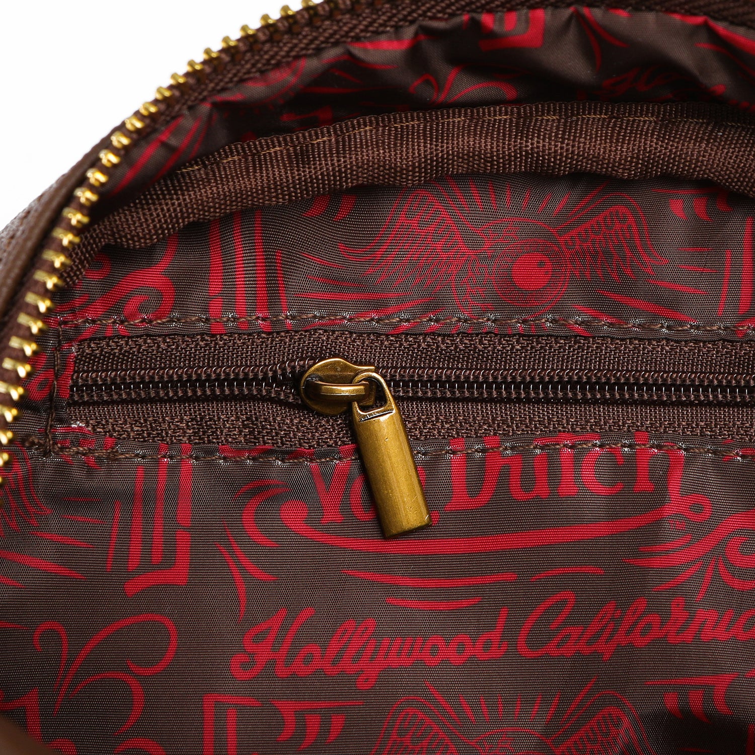 Von Dutch Dark Brown & Red Two-Tone Bowling Bag - Image 6