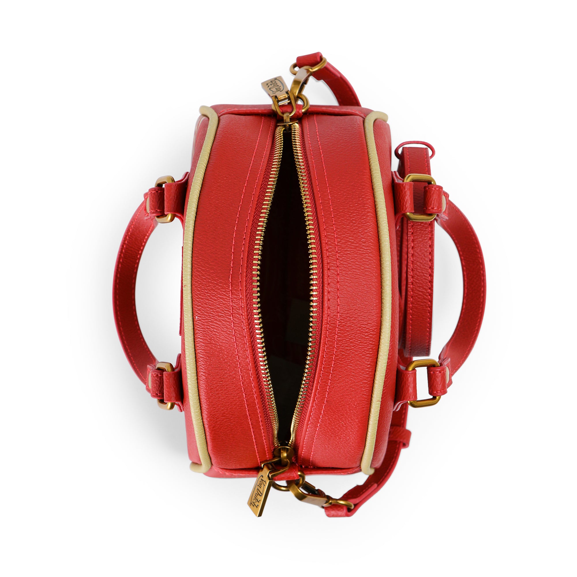 Von Dutch Red & Gold Two-Tone Bowling Bag - Image 5