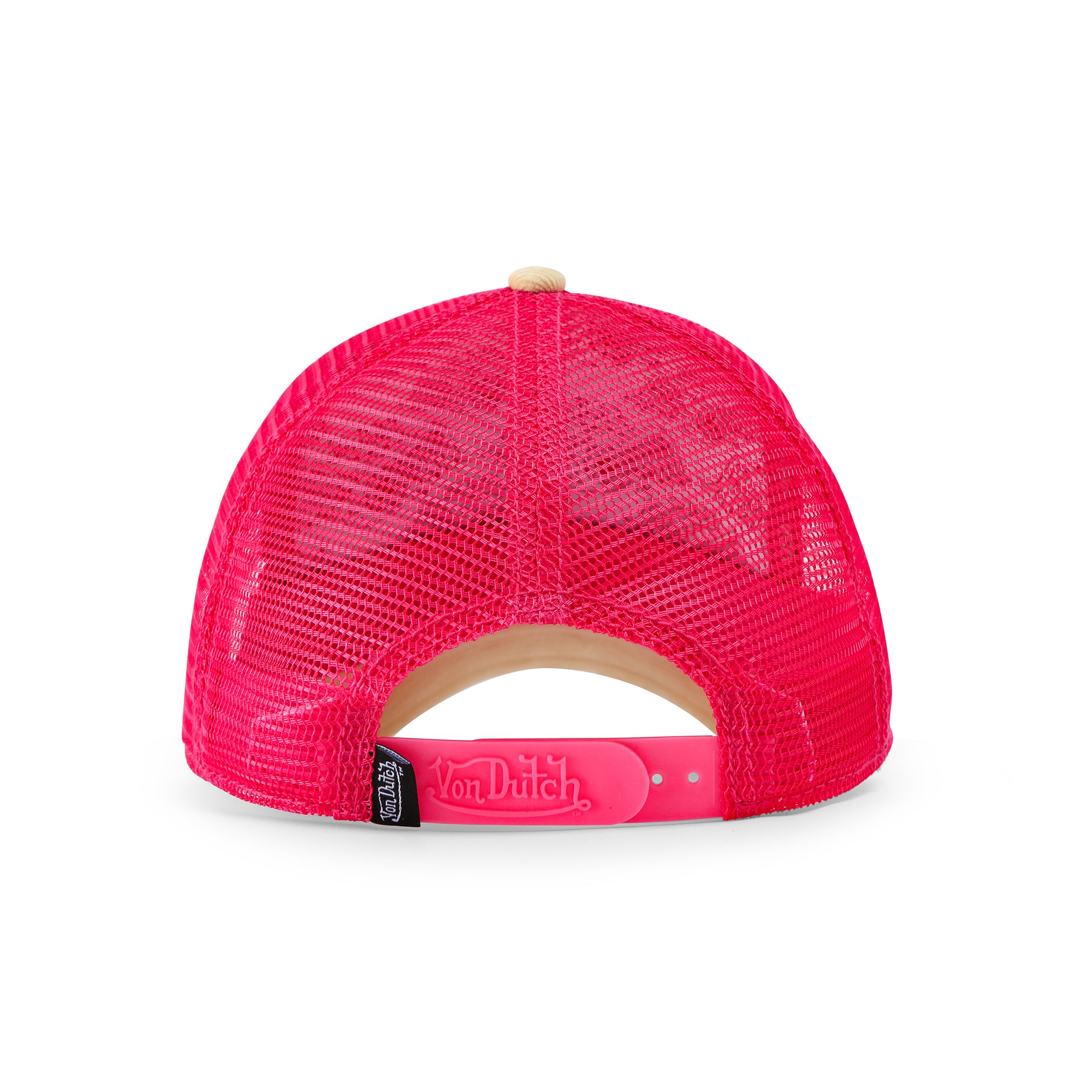 Von Dutch Pink Sequin on Beige Trucker Hat - Image 4